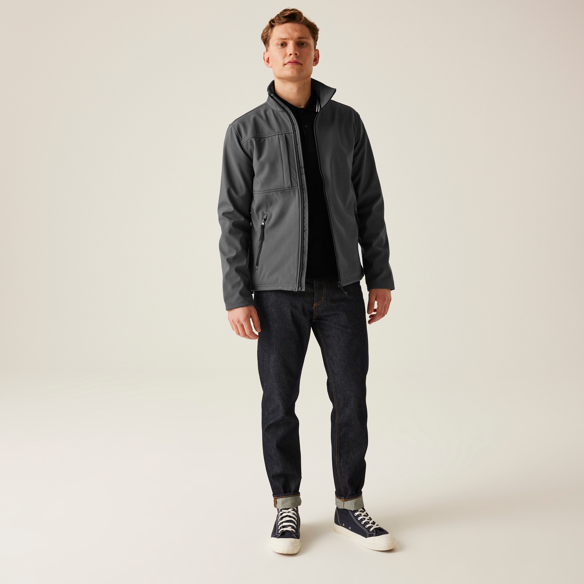 Men's Octagon II Printable 3 Layer Membrane Softshell Jacket | Seal Grey Black