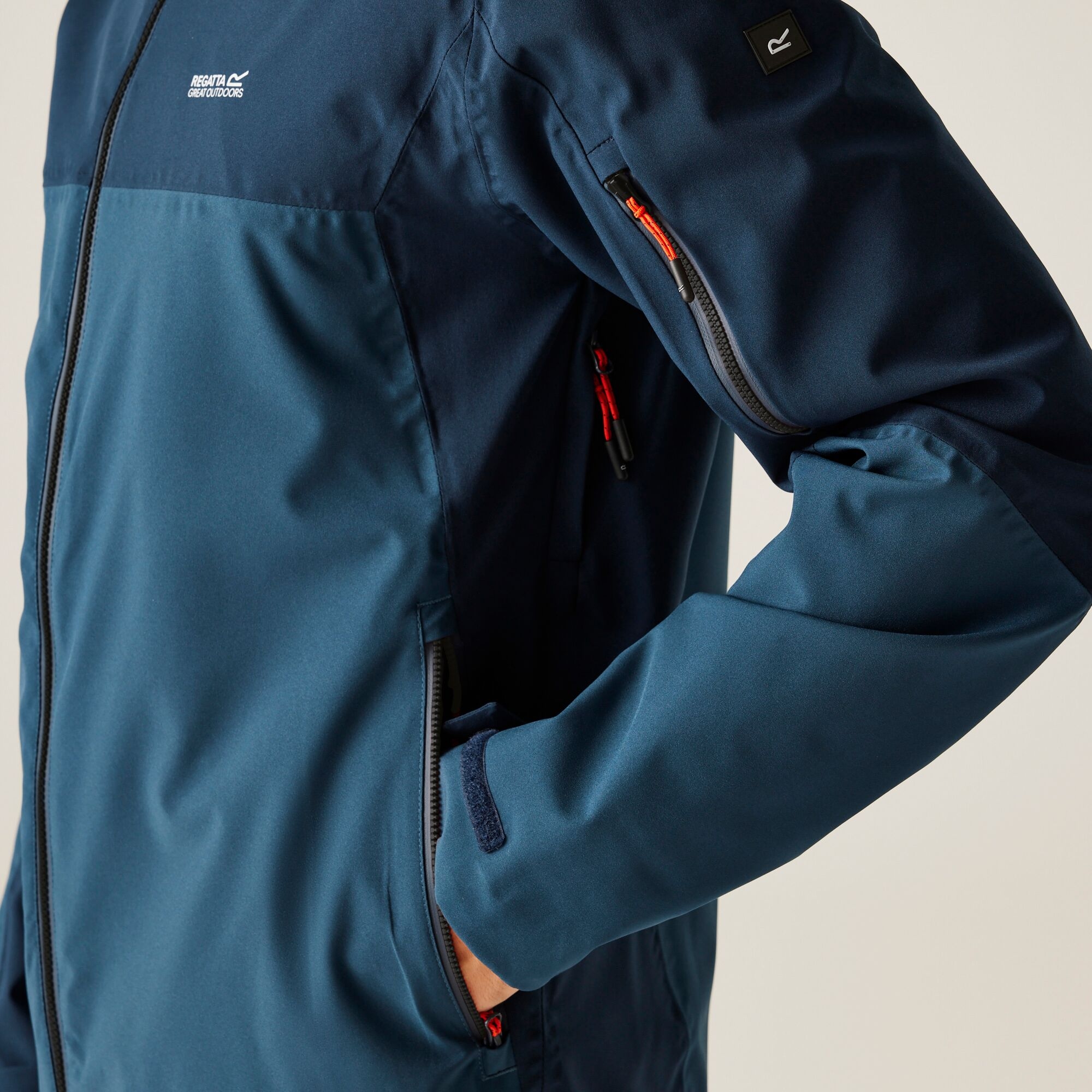 Men's Bosfield III Waterproof Jacket | Moonlight Denim Navy Tangerine Tango