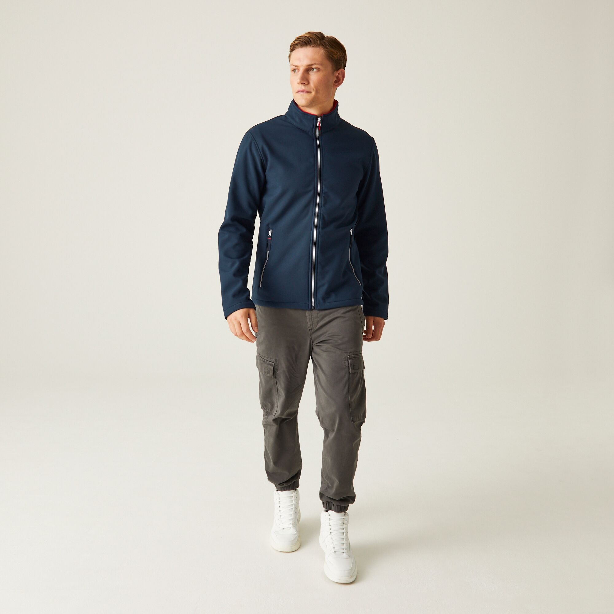 Men's Ascender 2 Layer Softshell Jacket | Navy Classic Red