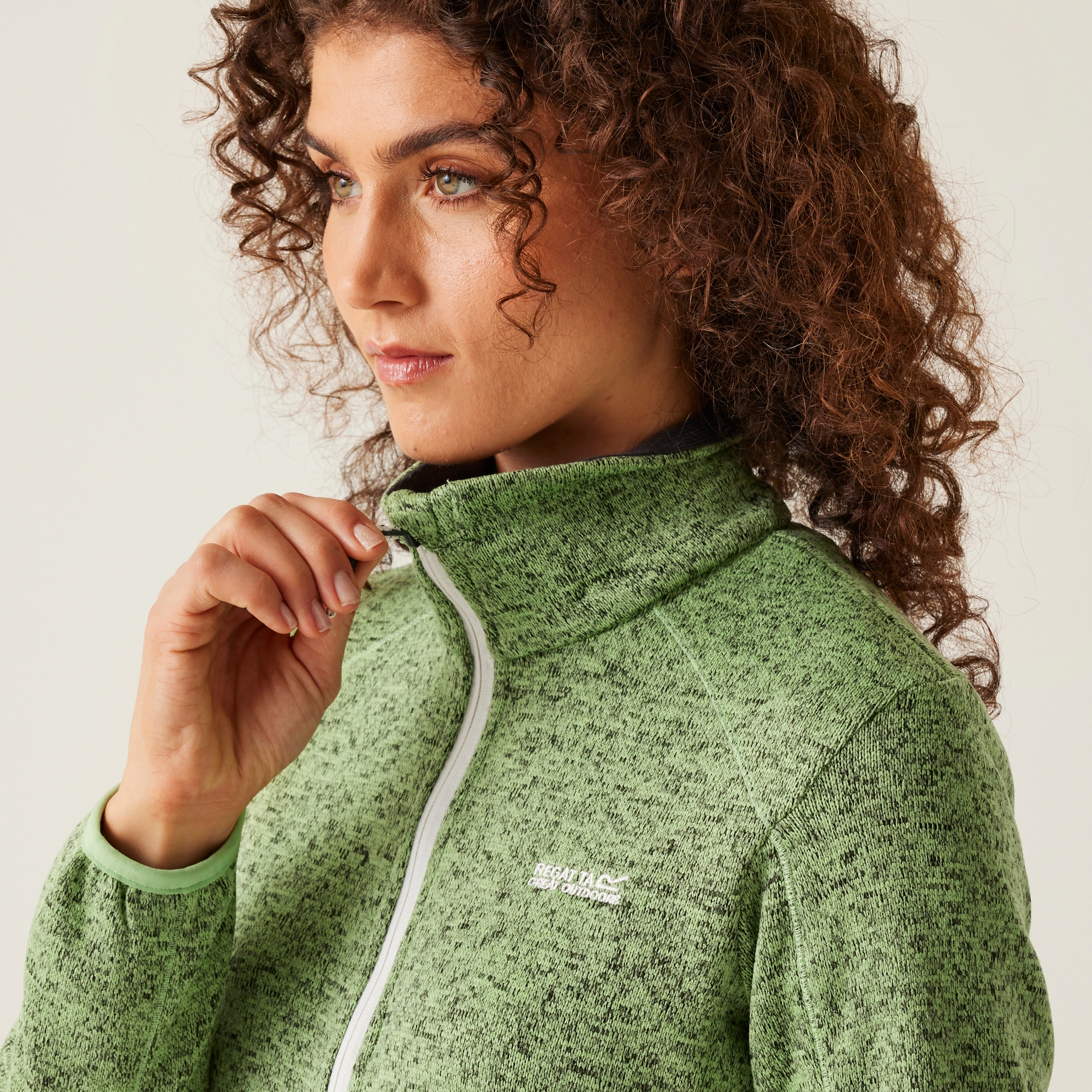 Women's Newhill Full Zip Fleece | Quiet Green Seal Grey