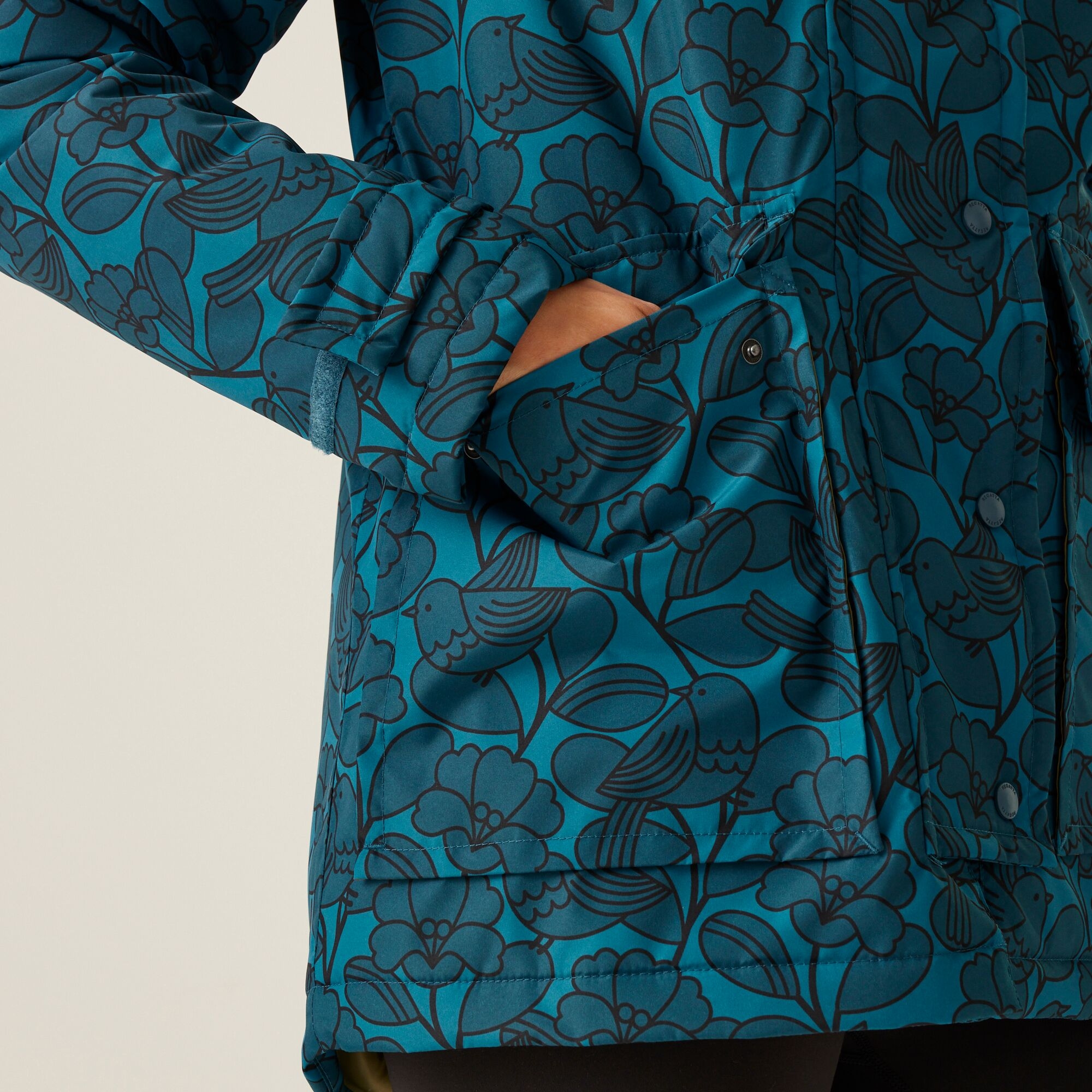 Orla Kiely Mid Length Waterproof Jacket | Birdy Blue