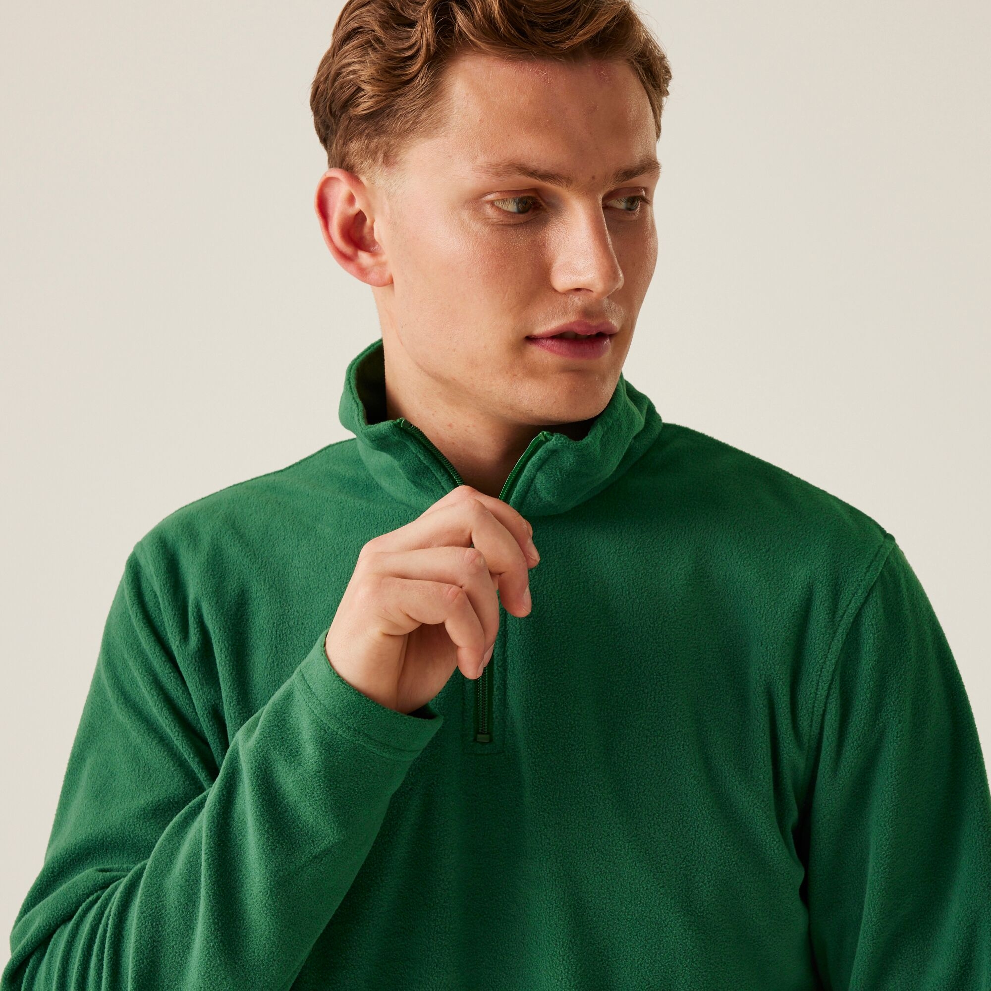 Men's Micro Lightweight Half Zip Fleece | Bottle Green