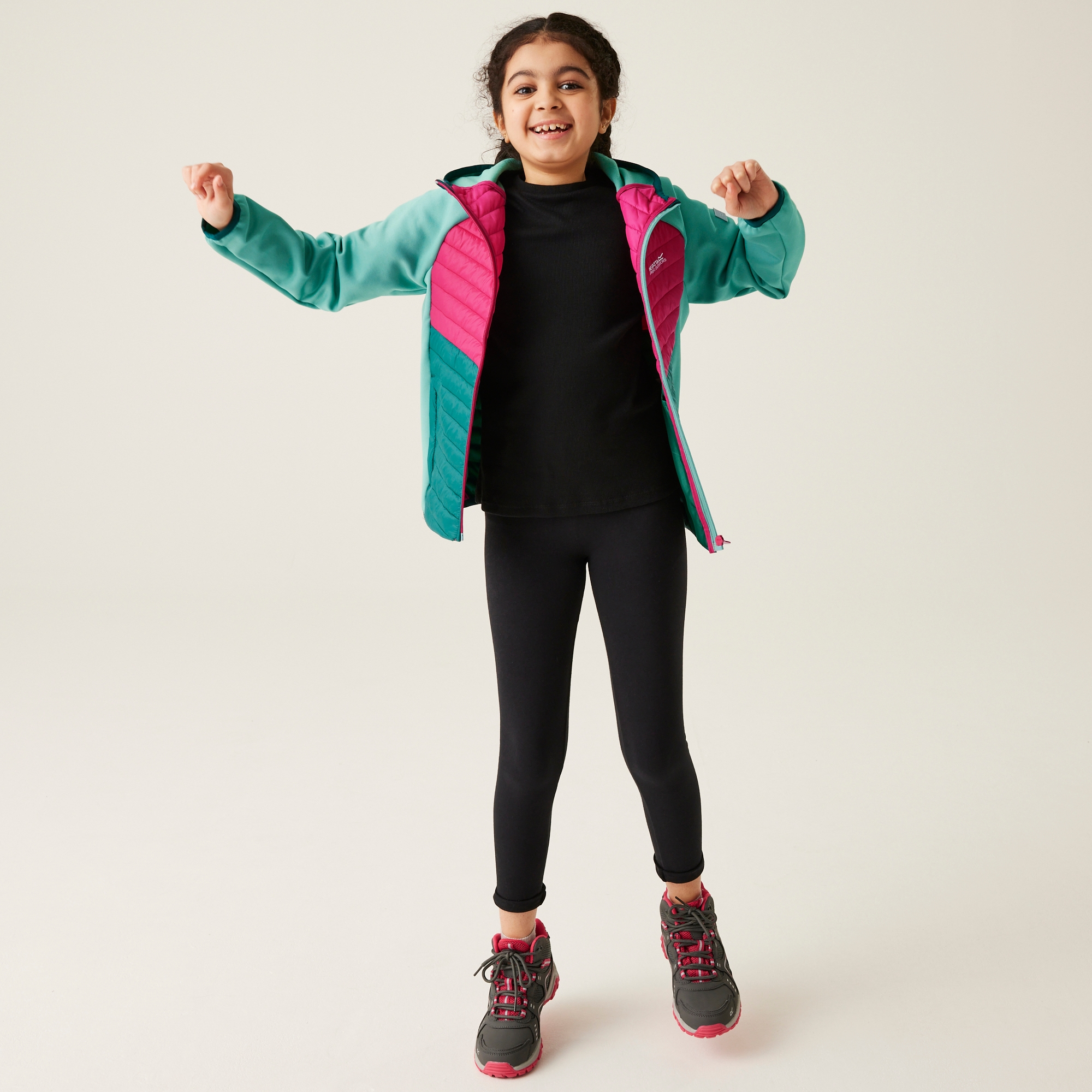 Kids' Kielder Hybrid VIII Jacket | Dusty Green Deep Pink