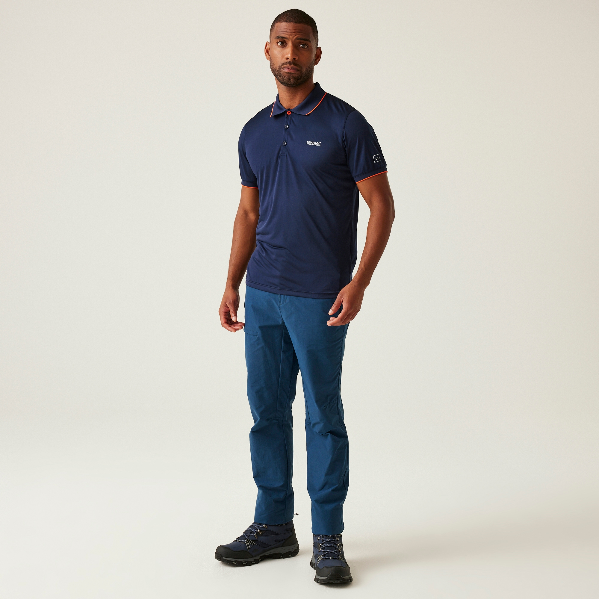 Men's Remex II Jersey Polo Shirt | Navy Tangerine Tango Solid