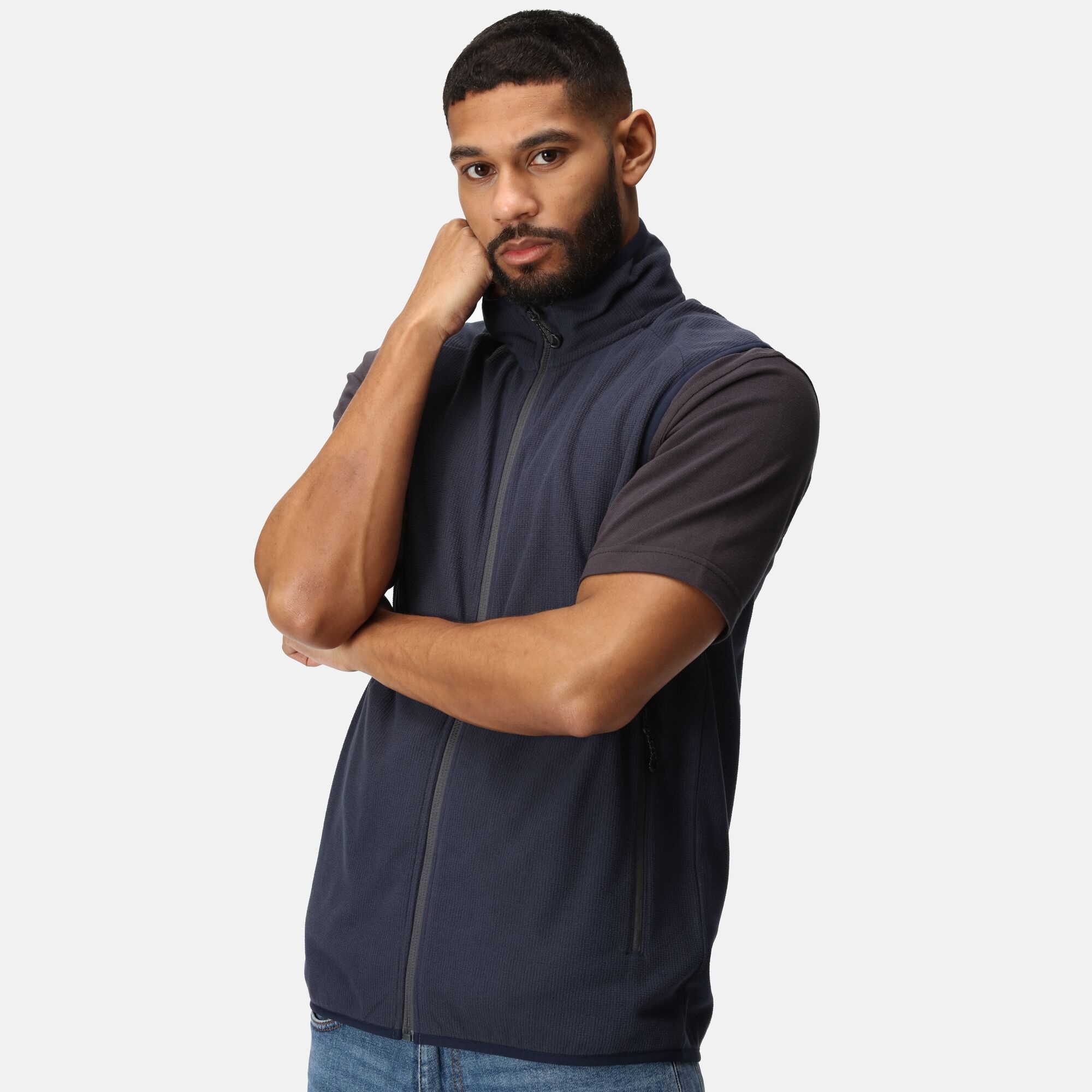 Men's Navigate Fleece Bodywarmer | Navy Seal Grey