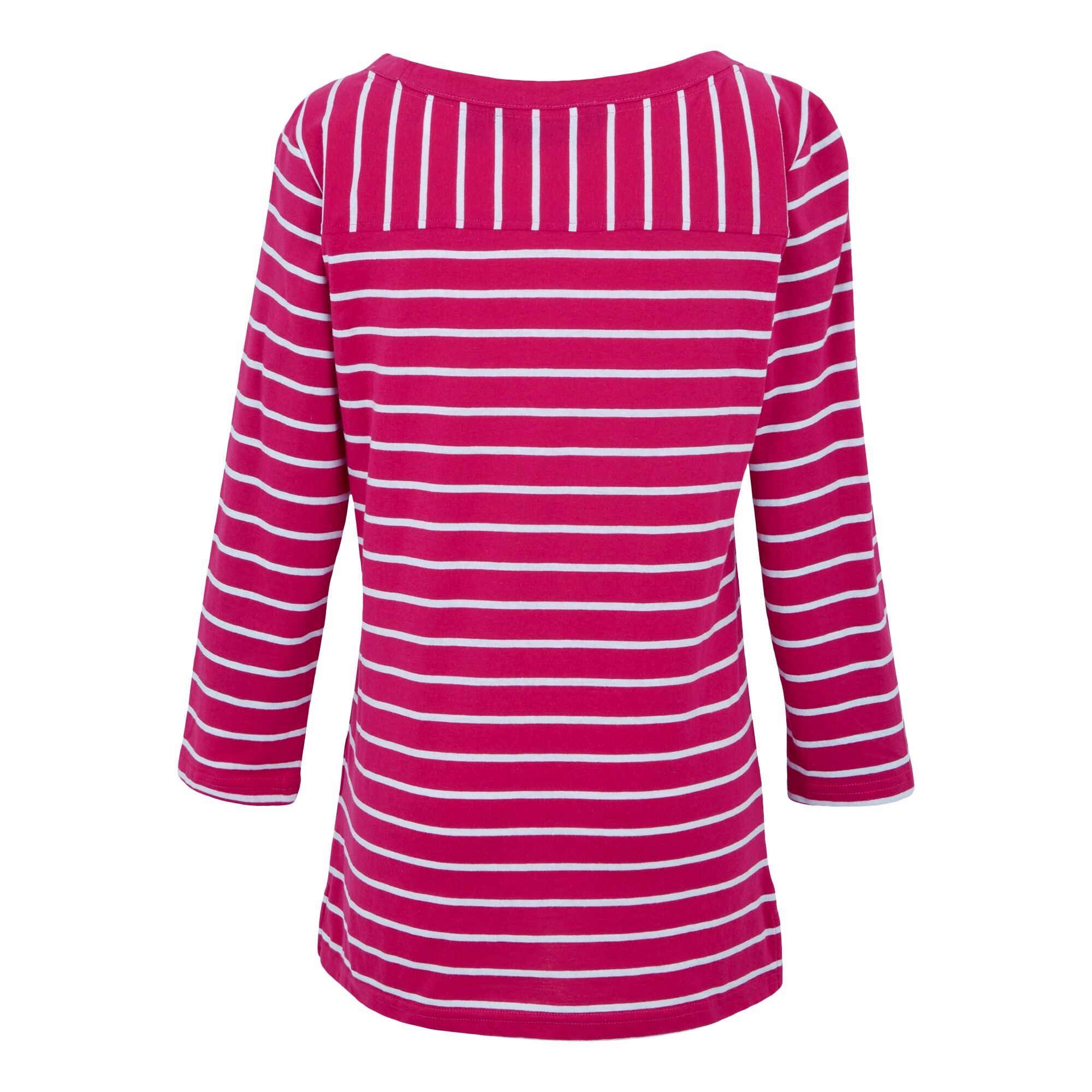 Women's Bayletta II 3/4 Sleeve Top  | Pink Fusion White Stripe