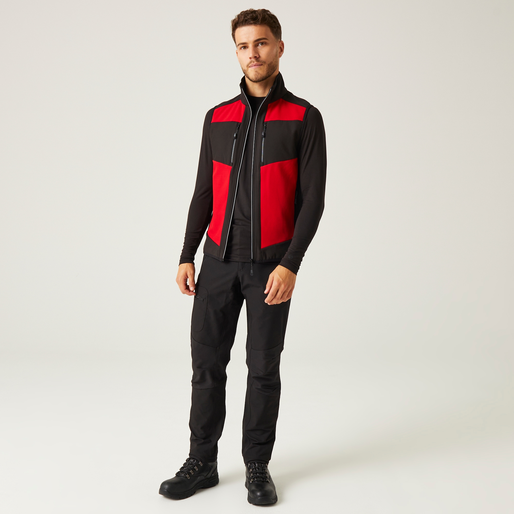 Men's E-Volve 2 Layer Softshell Bodywarmer | Classic Red Black