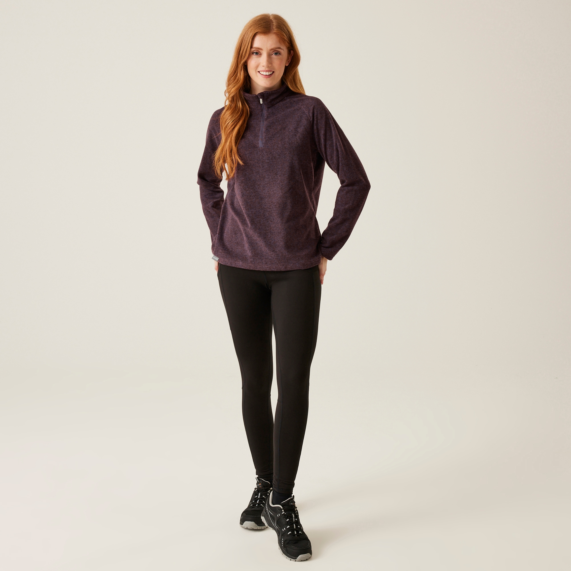 Women's Pimlo Half Zip Velour Fleece | Deep Plum