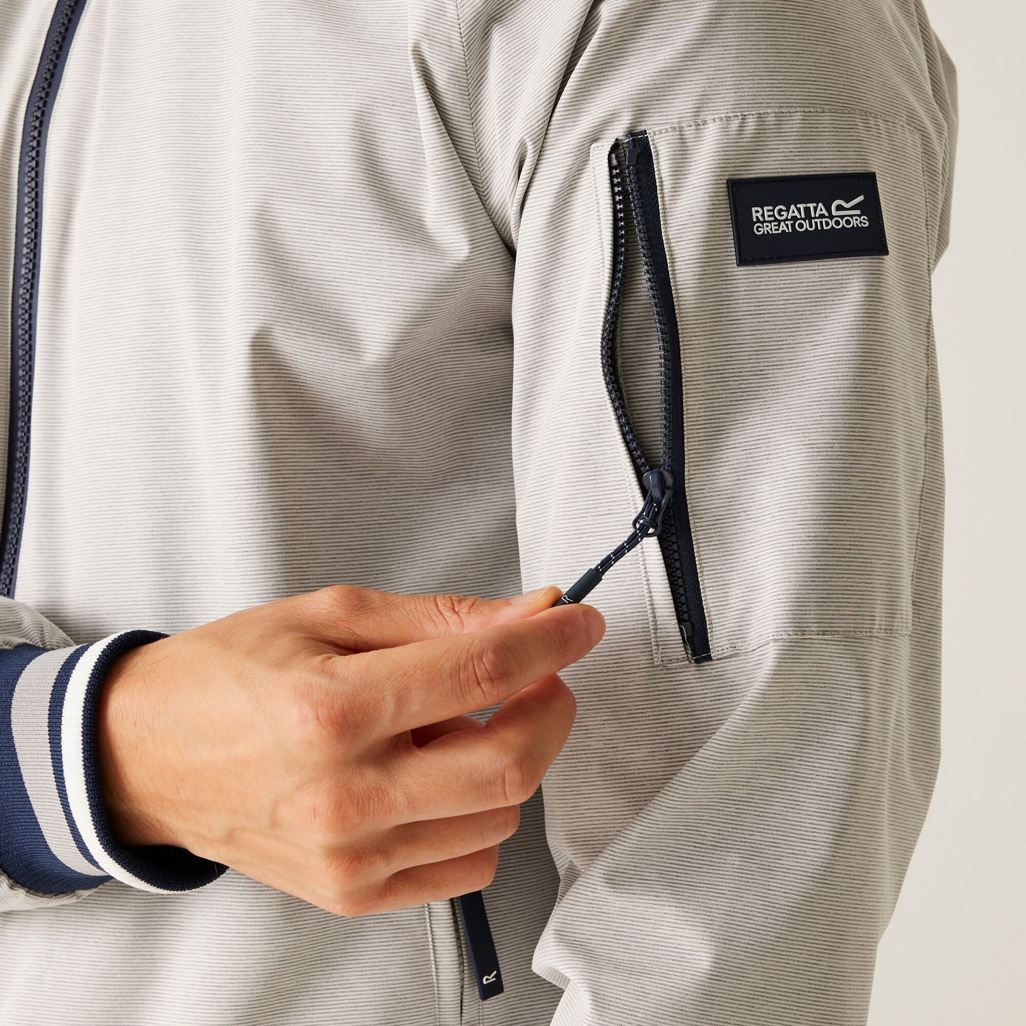 Men's Shorebay III Waterproof Jacket | Silver Grey Linear Stripe