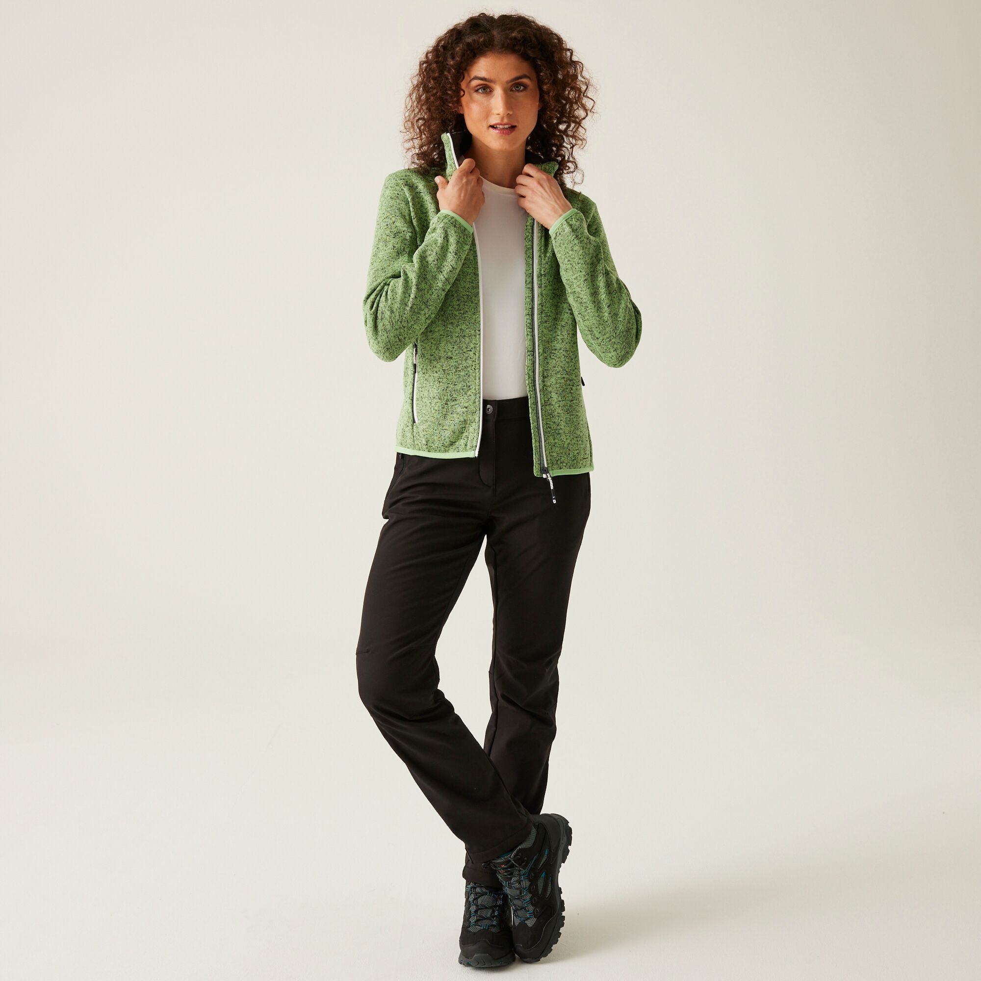 Women's Newhill Full Zip Fleece | Quiet Green Seal Grey