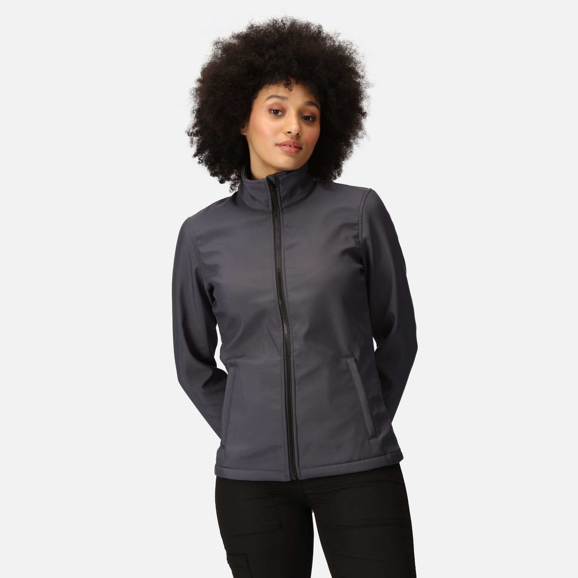 Women's Ablaze Printable Softshell Jacket | Seal Grey Black