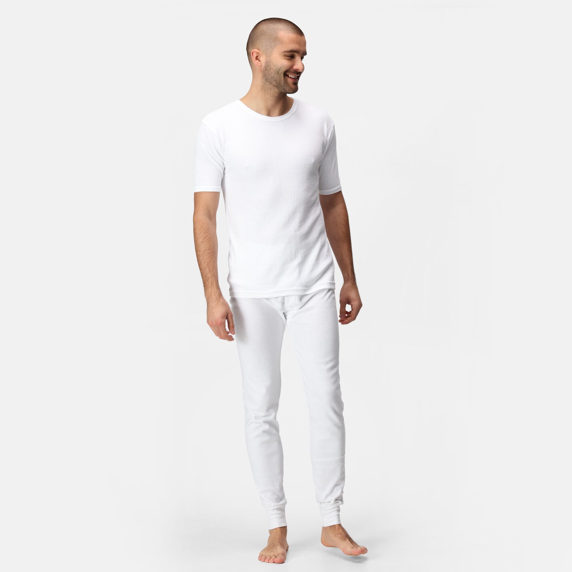 Men's Short Sleeve Thermal Vest | White