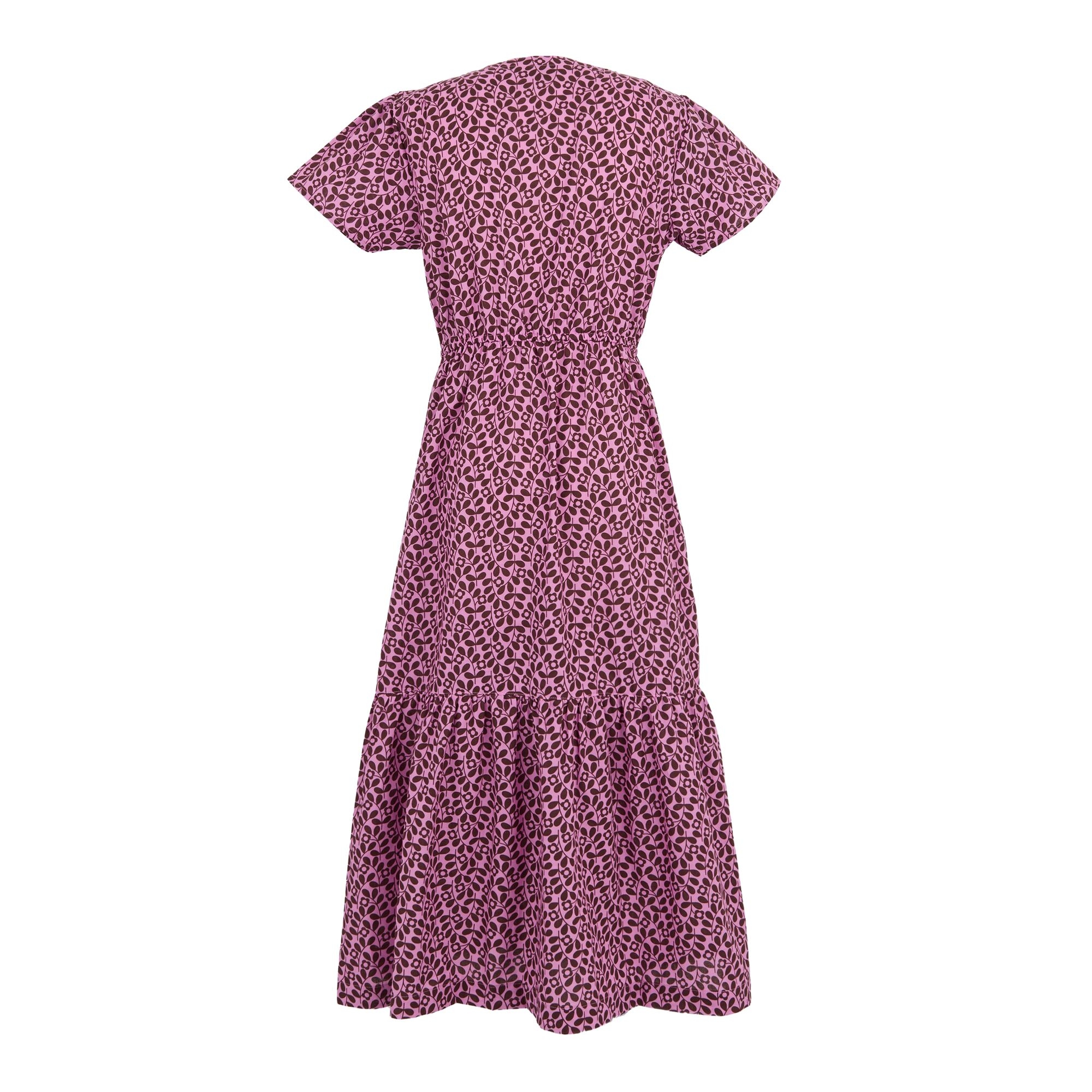 Orla Kiely Tiered Midi Dress | Jasmine Flower Lilac