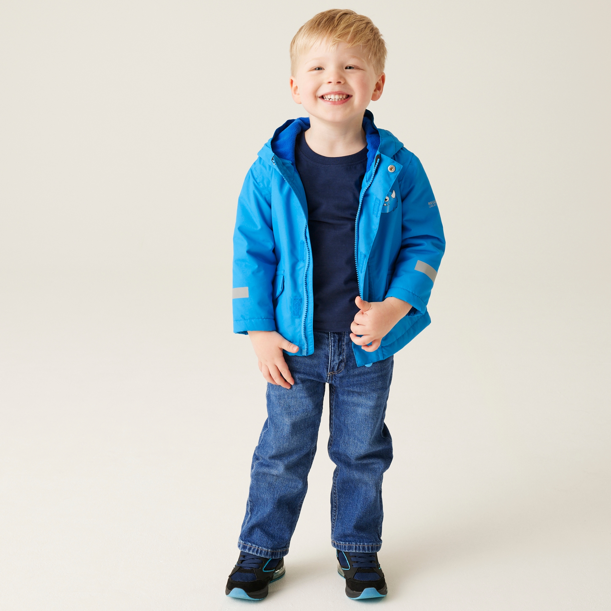 Kids' Animal Rainy Day Jacket | Spike The Monster Hydro Blue