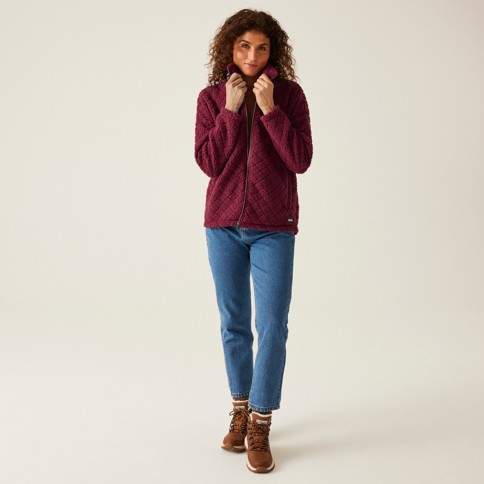 Women's Apphia Full Zip Fluffy Fleece | Rumba Red