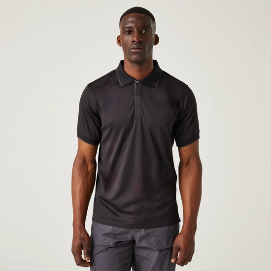Men's Navigate Short Sleeve Polo Shirt | Black Seal