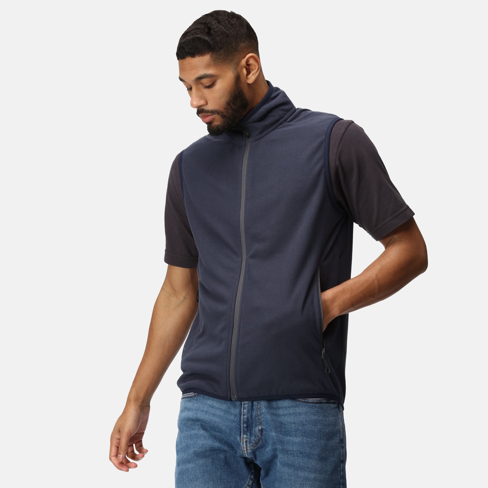 Men's Navigate Fleece Bodywarmer | Navy Seal Grey