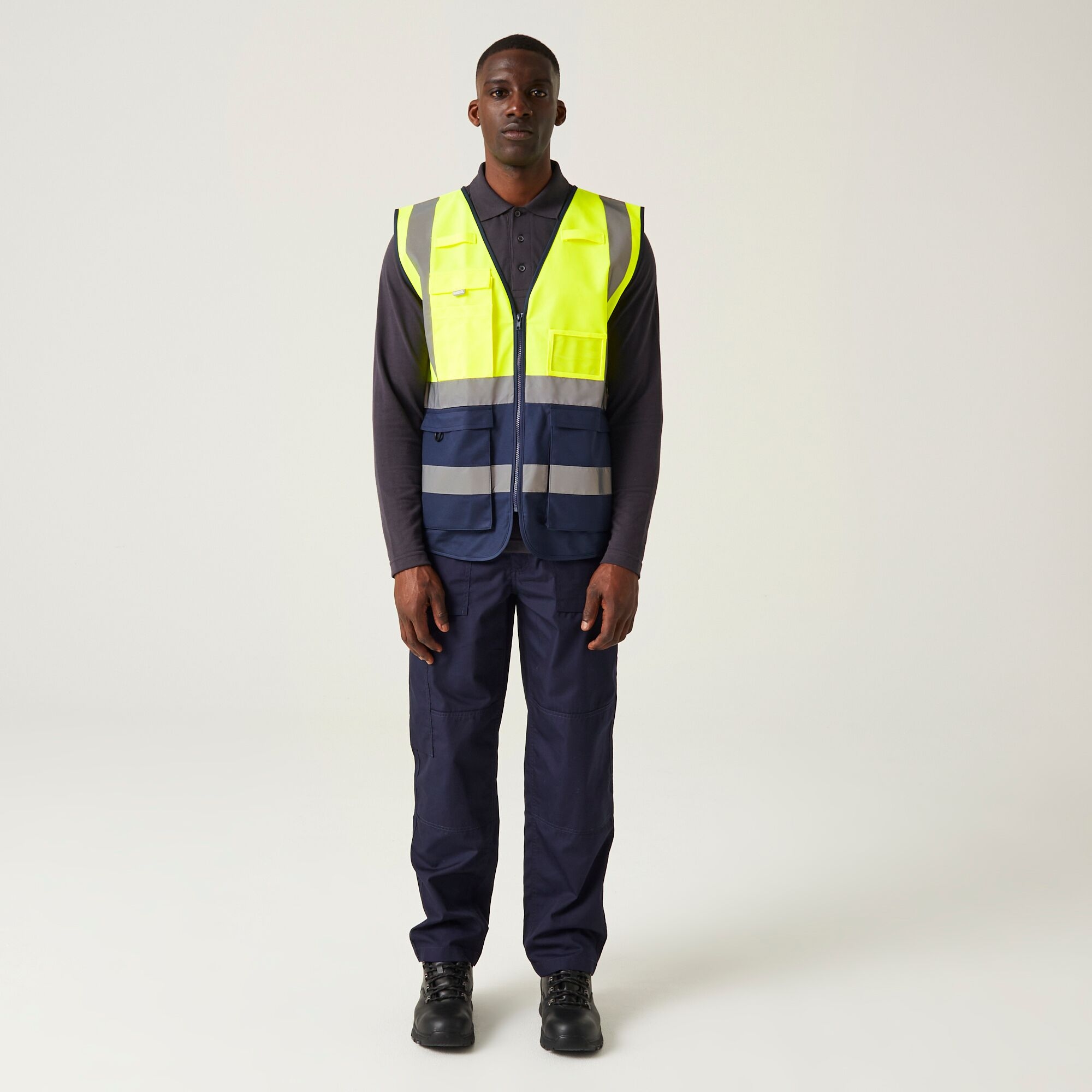 Men's Pro HI-VIS Executive Vest | Yellow Navy