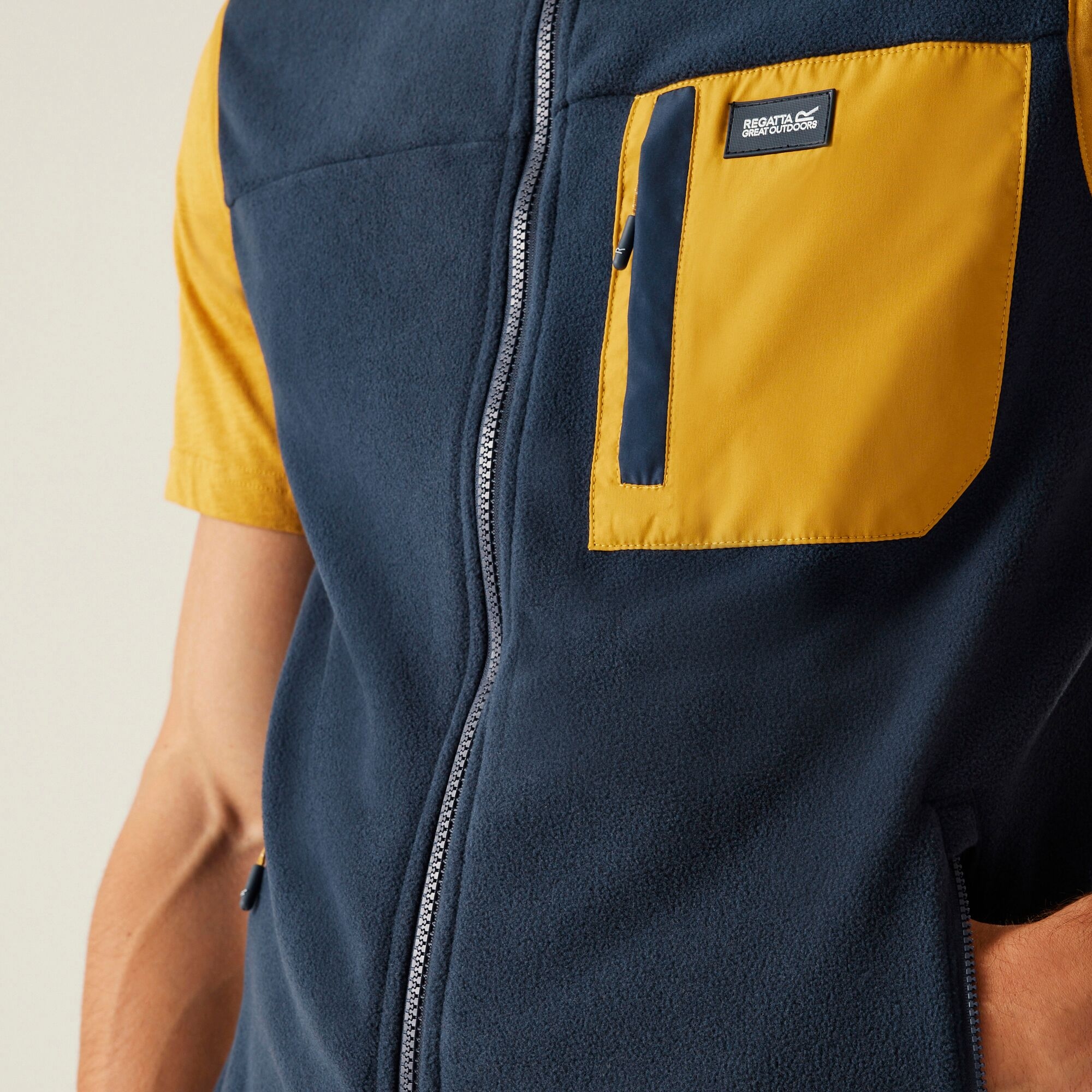 Men's Frankie Fleece Gilet | Navy Mustard