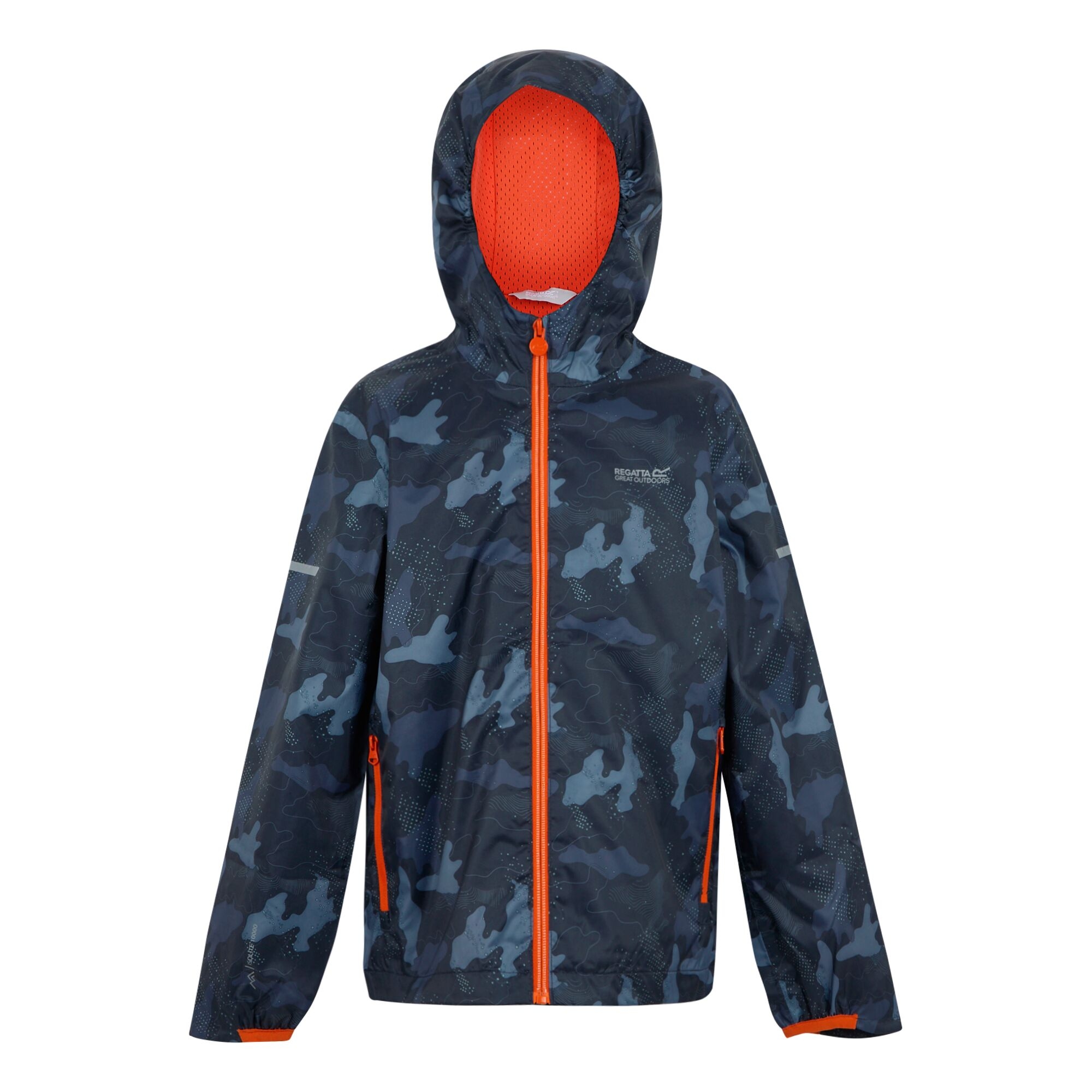 Kids' Printed Lever II Waterpoof Jacket | Navy Tangerine Tango
