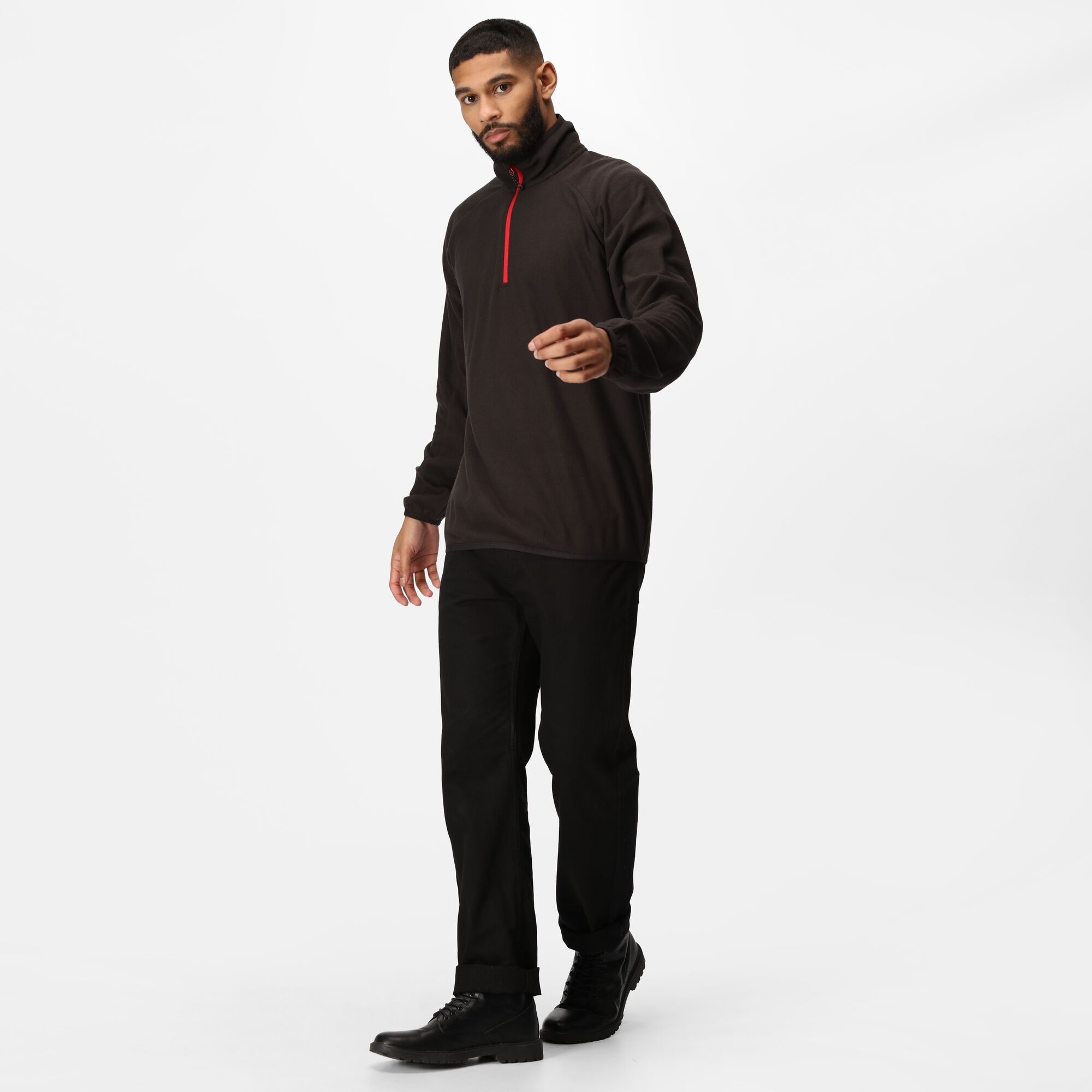 Men's Navigate Half-Zip Fleece | Black Classic Red