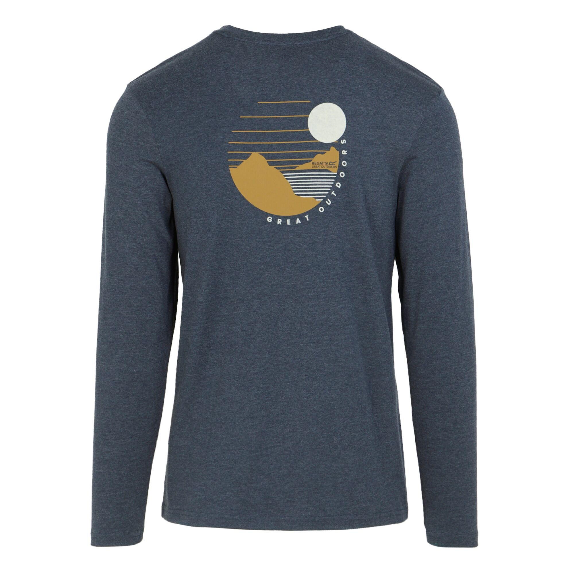 Men's Maylow Long Sleeved T-Shirt | Navy Marl Graphic