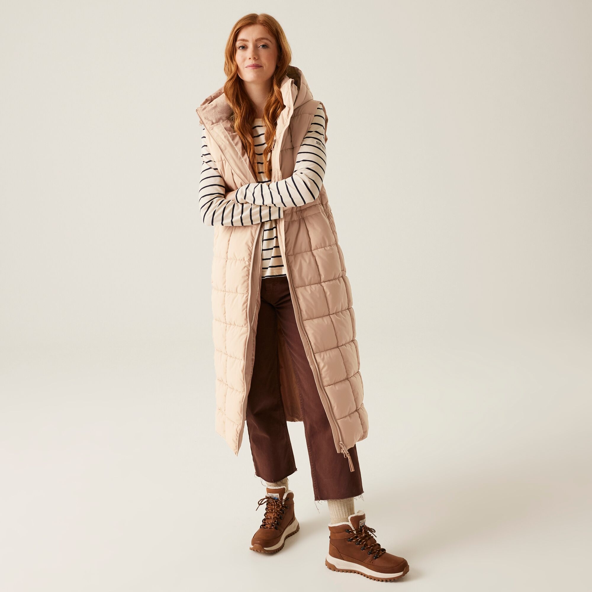 Women's Leandra Longline Gilet | Warm Taupe