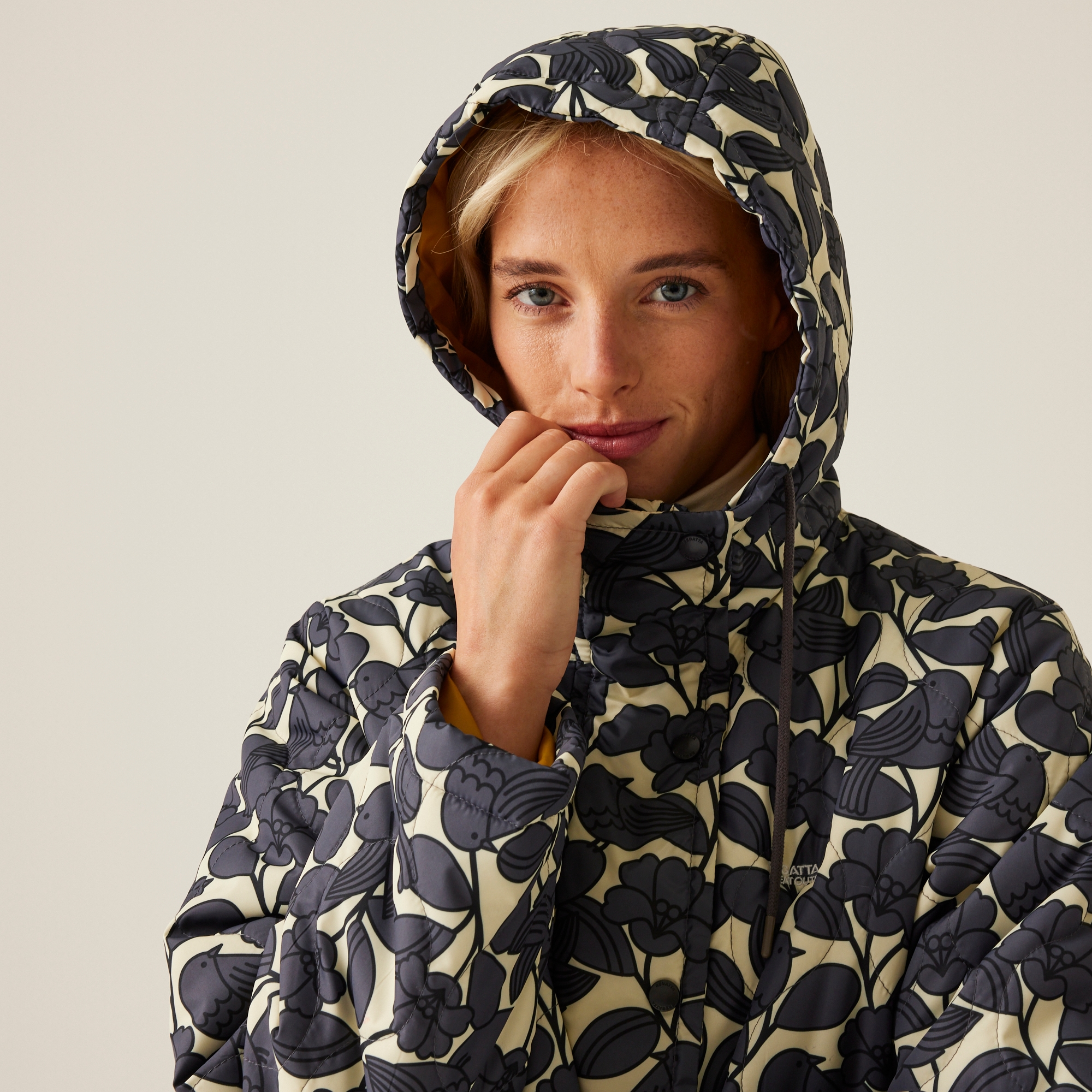 Orla Kiely Long Length Quilted Jacket | Birdy Grey