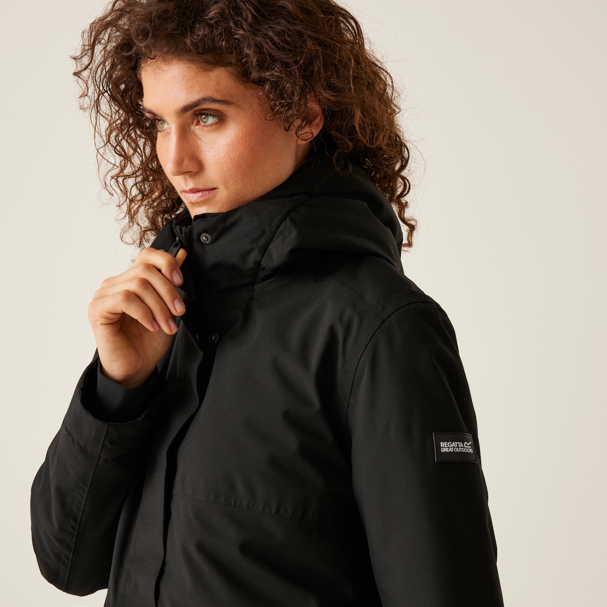 Women's Yarli Waterproof Longline Jacket | Black Dark Grey