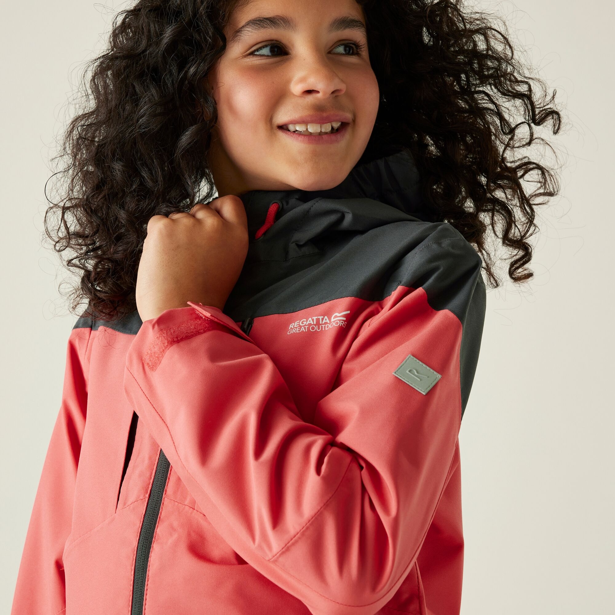 Kids' Highton VI Waterpoof Jacket | Peach Bloom Seal Grey