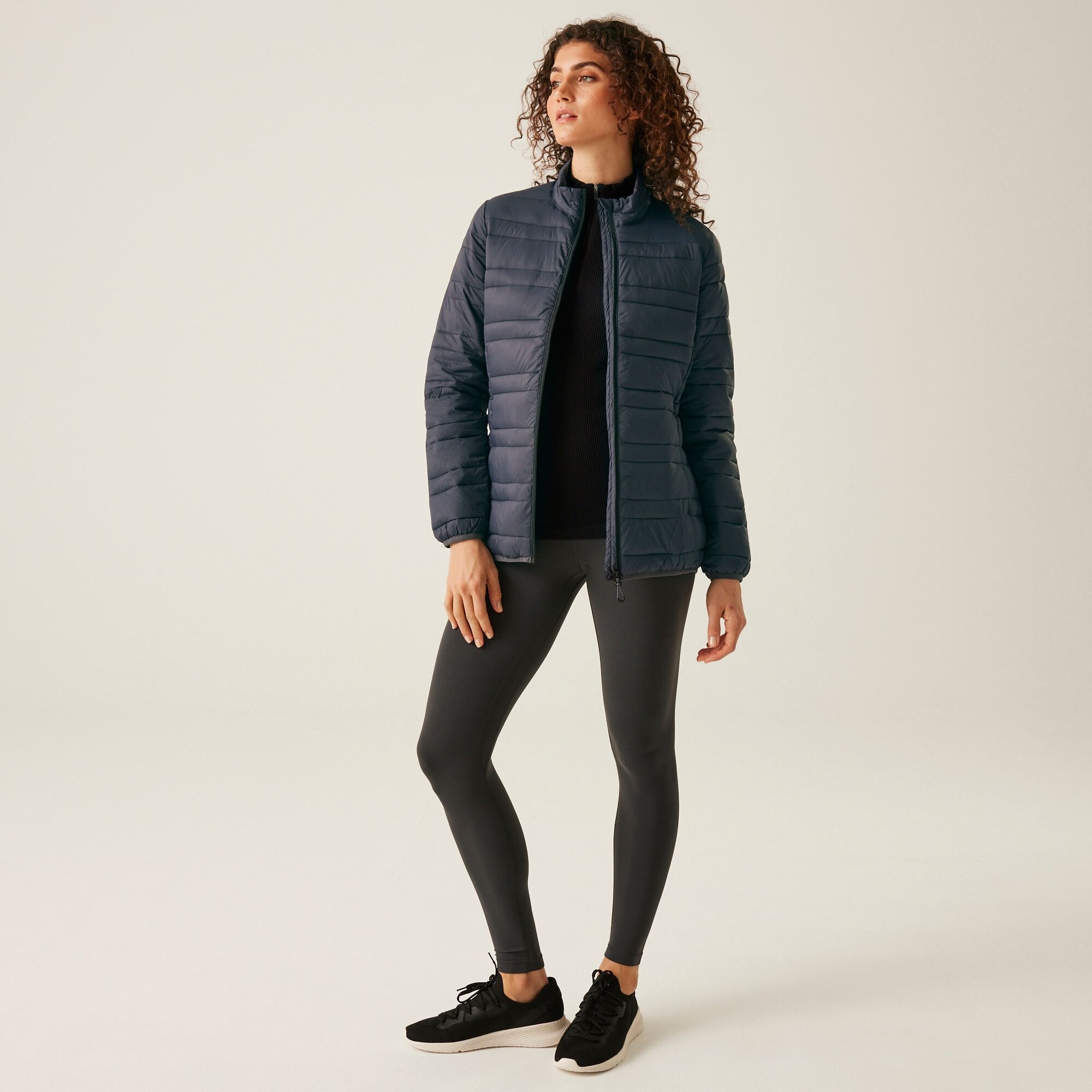 Women's Firedown Baffled Quilted Jacket | Seal Grey