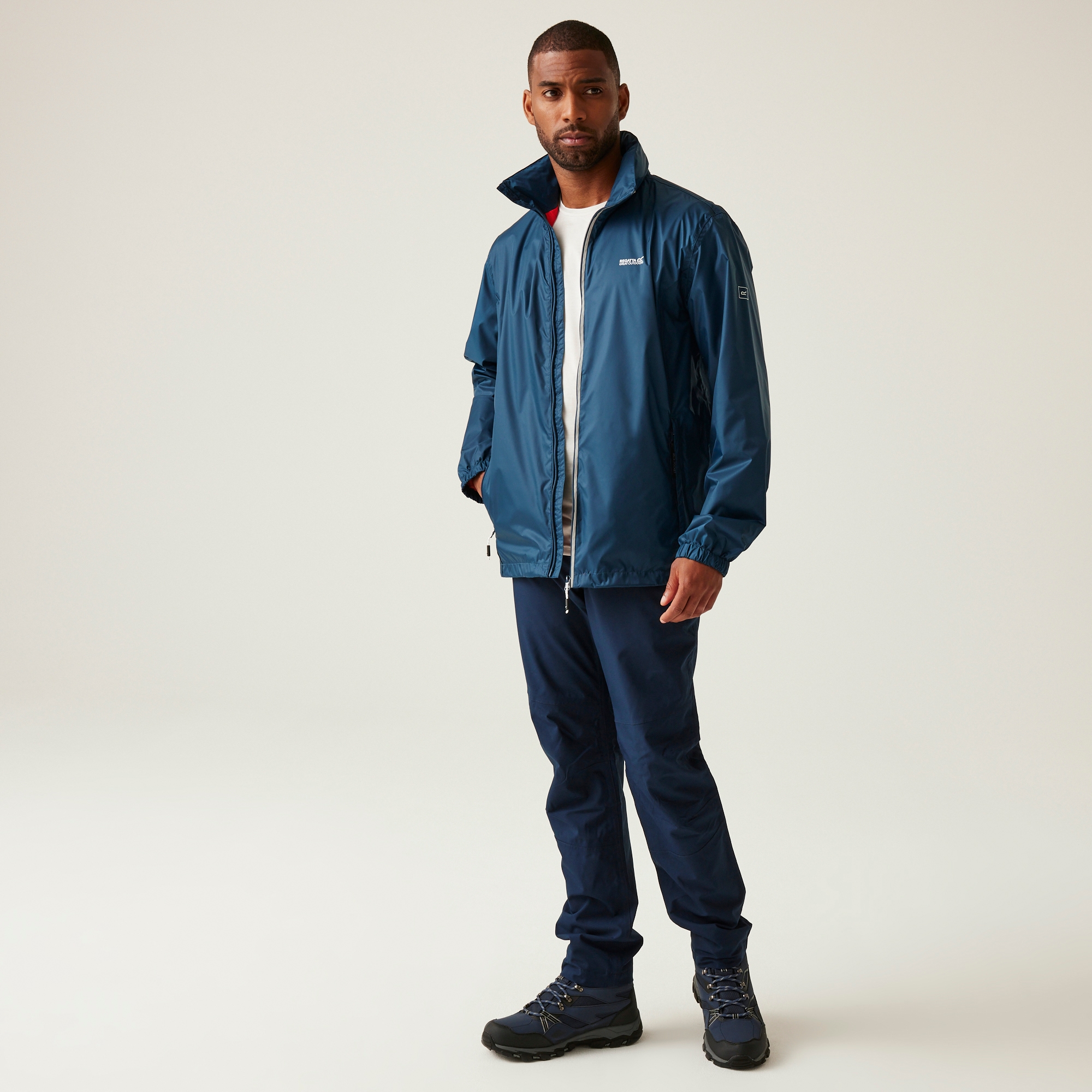 Men's Lyle IV Waterproof Packaway Jacket | Moonlight Denim Tangerine Tango