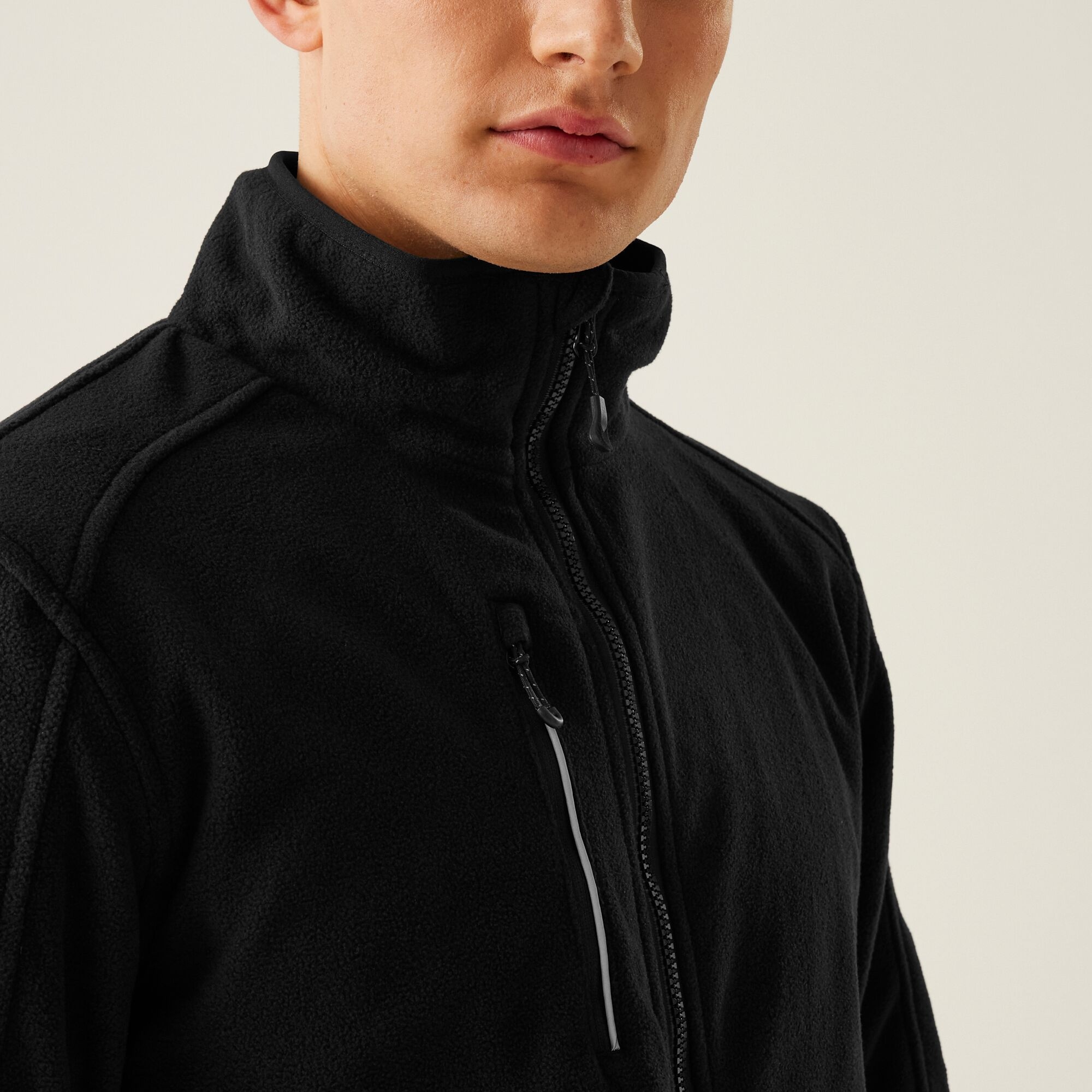 Men's Omicron III Waterproof Breathable Full Zip Fleece | Black