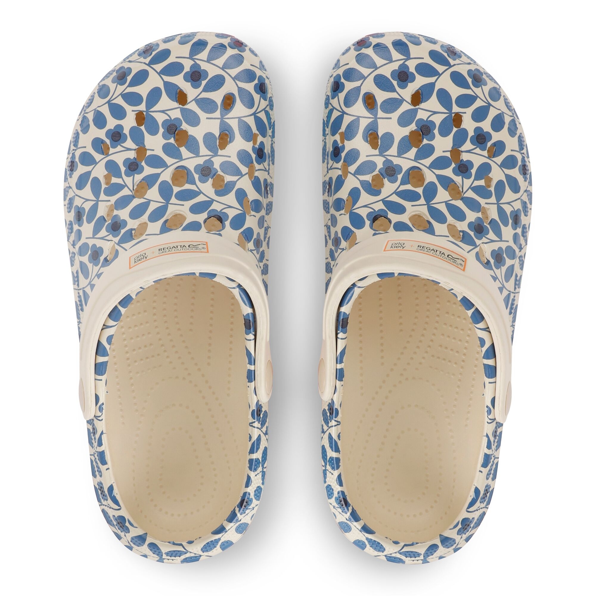Orla Kiely Clog Sandals | Jasmine Flower Blue
