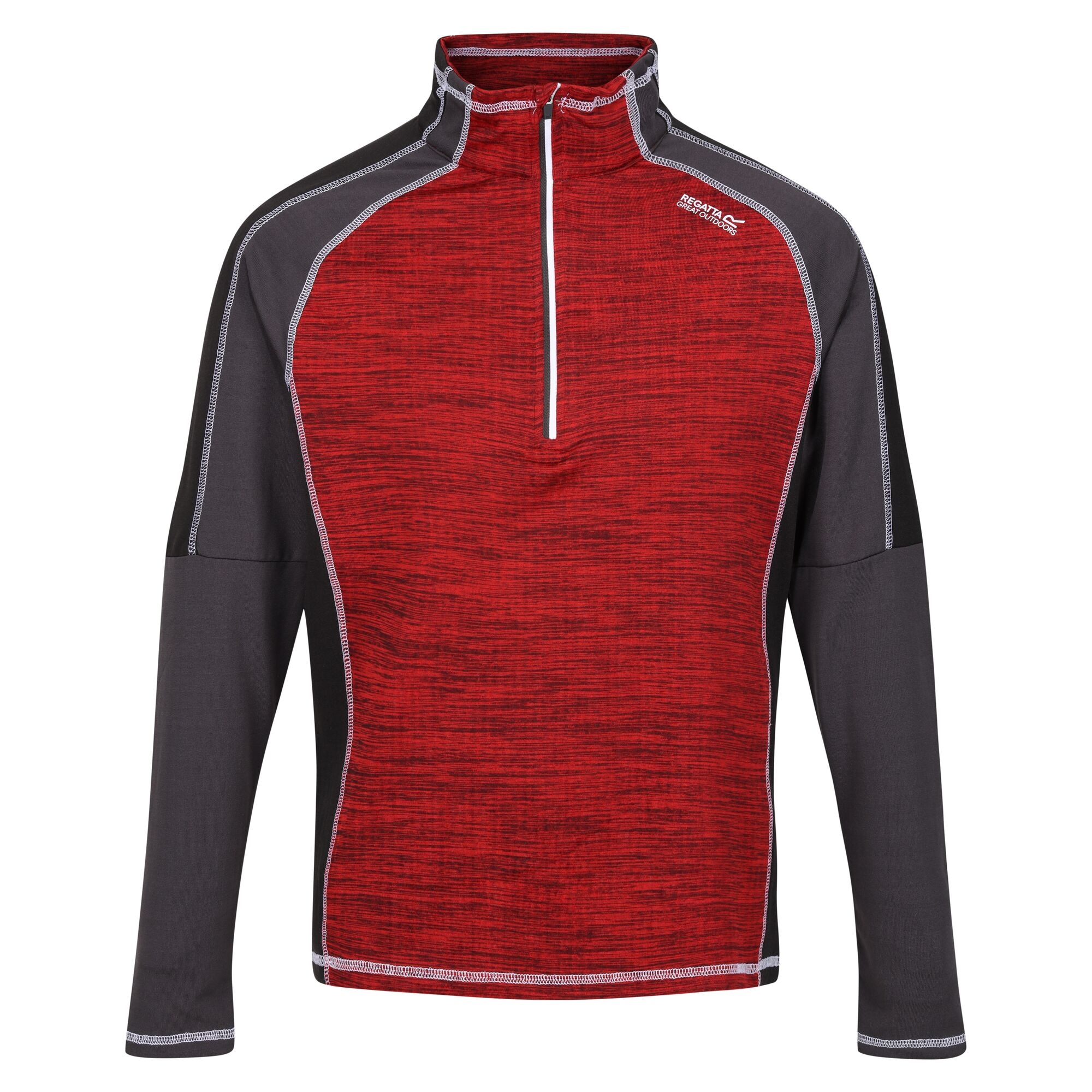 Men's Hepley Half Zip Lightweight Fleece | Danger Red Ash