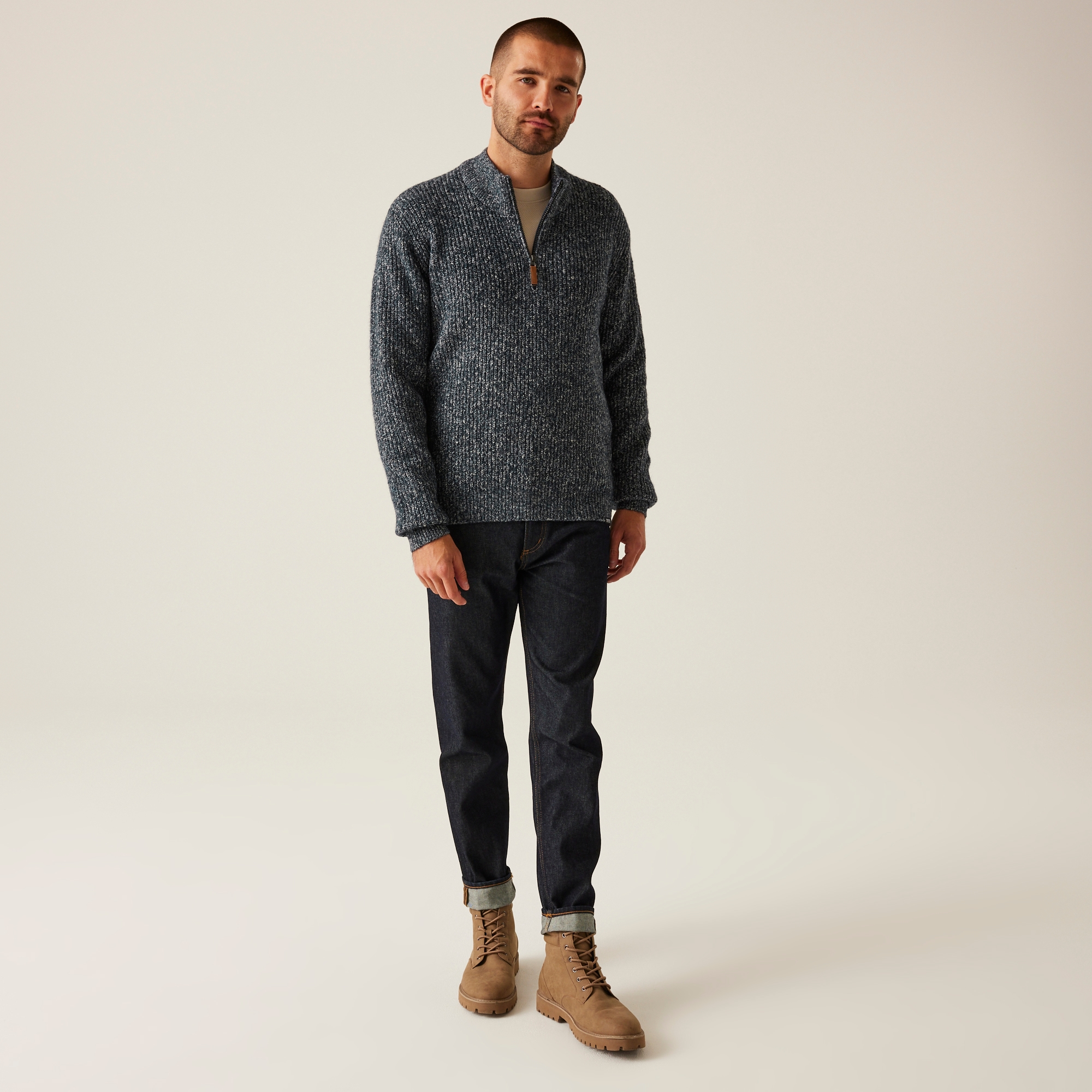 Men's Solomon Knitted Pullover | Navy Marl