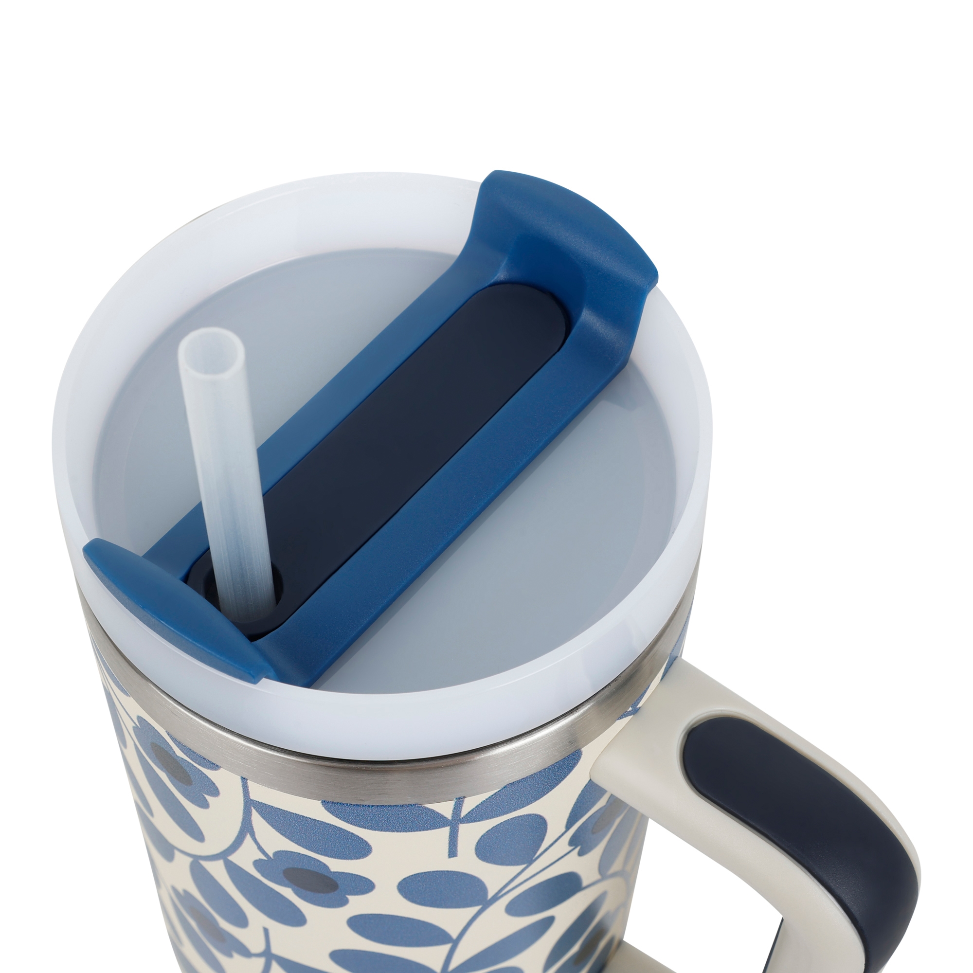 Orla Kiely Insulated Mug | Jasmine Flower Blue