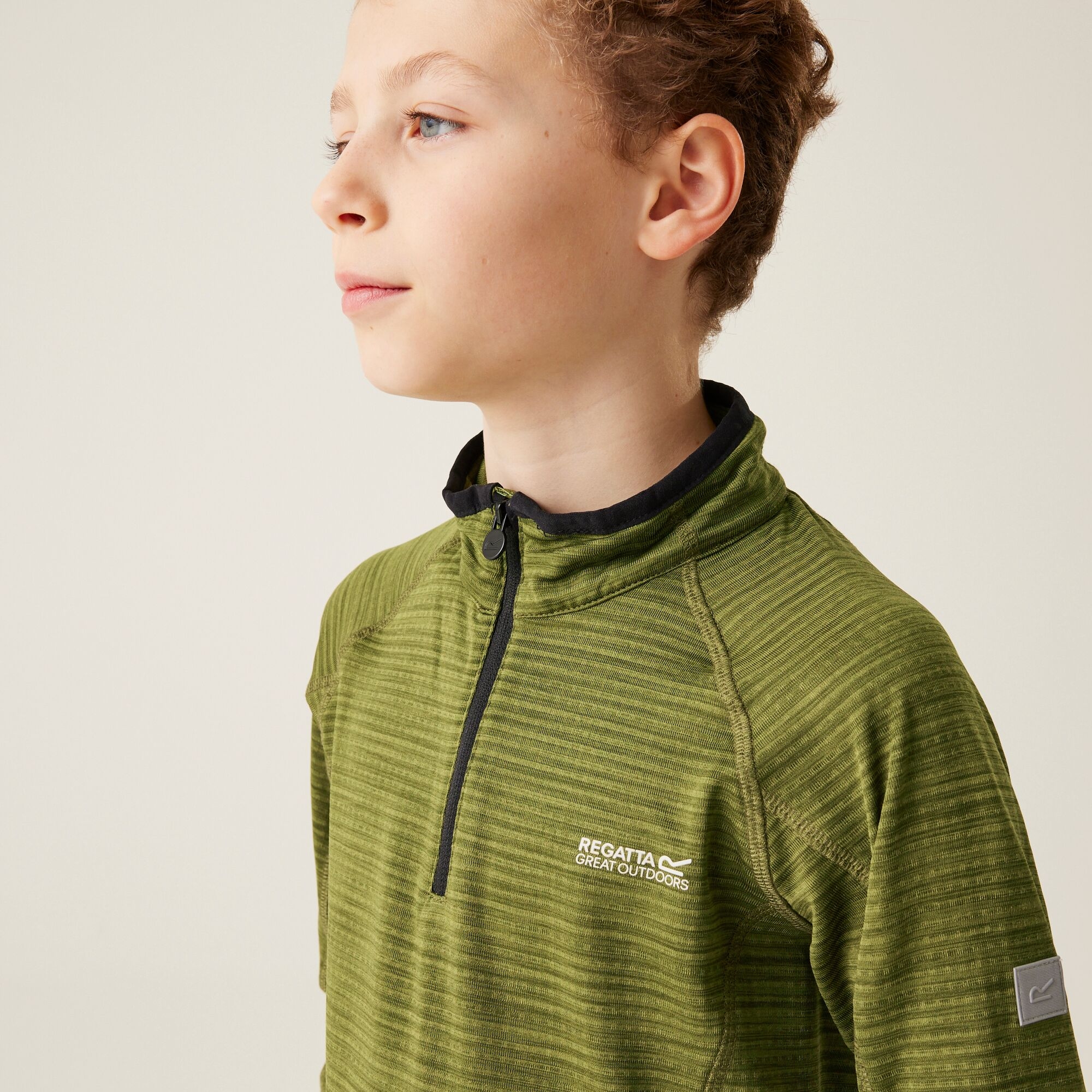 Kids' Berley Half Zip Fleece | Nephrite Green Black