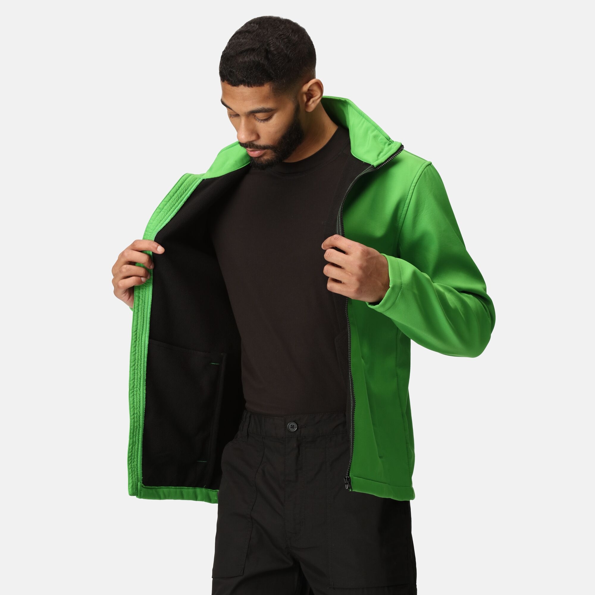 Men's Ablaze Printable Softshell Jacket | Extreme Green Black