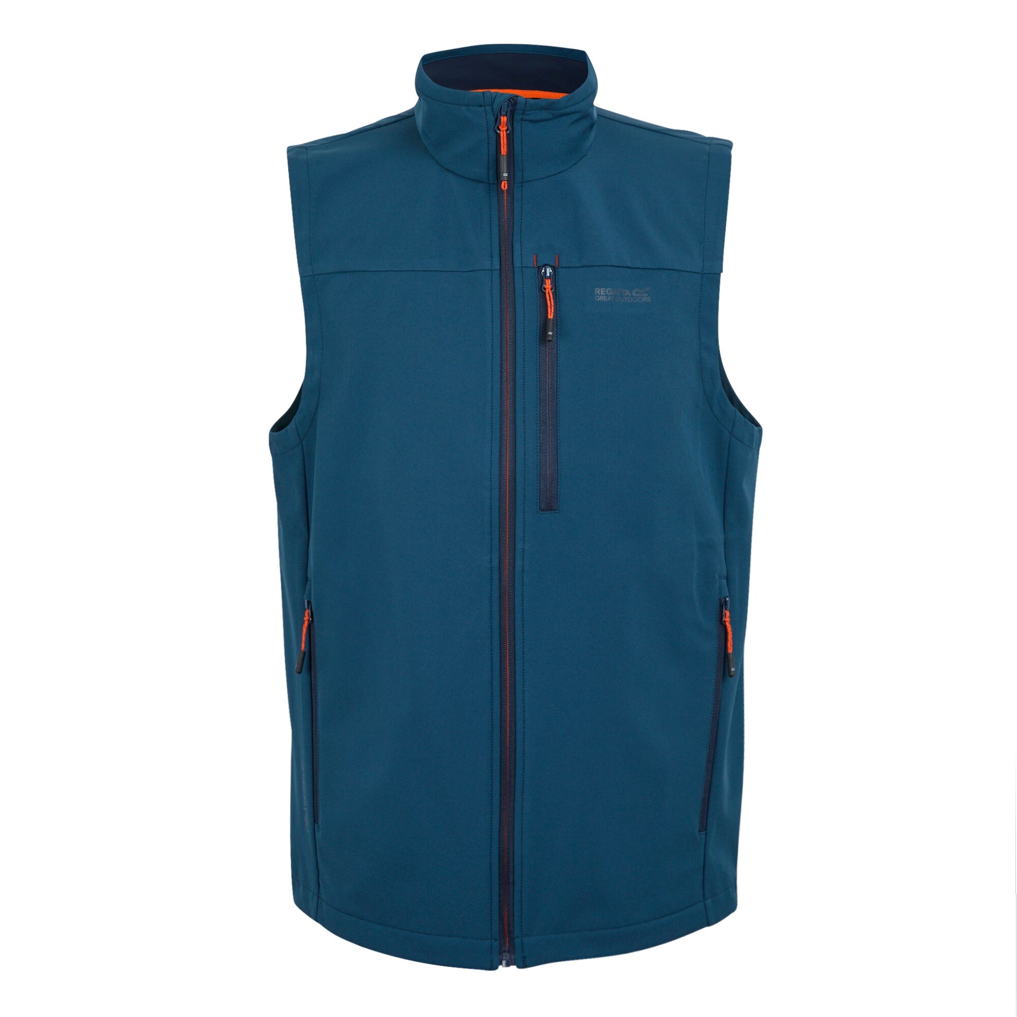 Men's Arana Softshell Gilet | Moonlight Denim Tangerine Tango