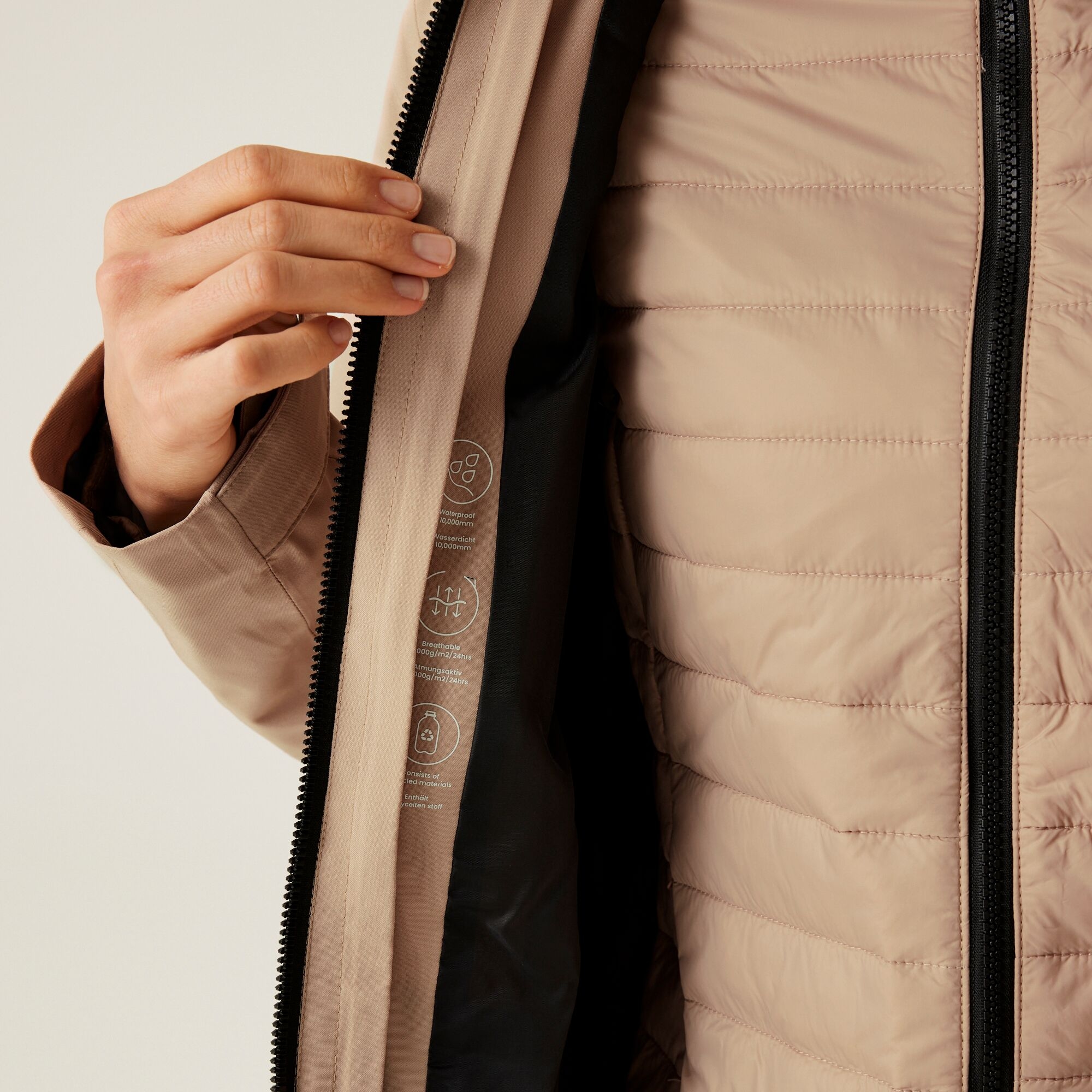 Women's Denbury V 3-in-1 Jacket | Warm Taupe Black