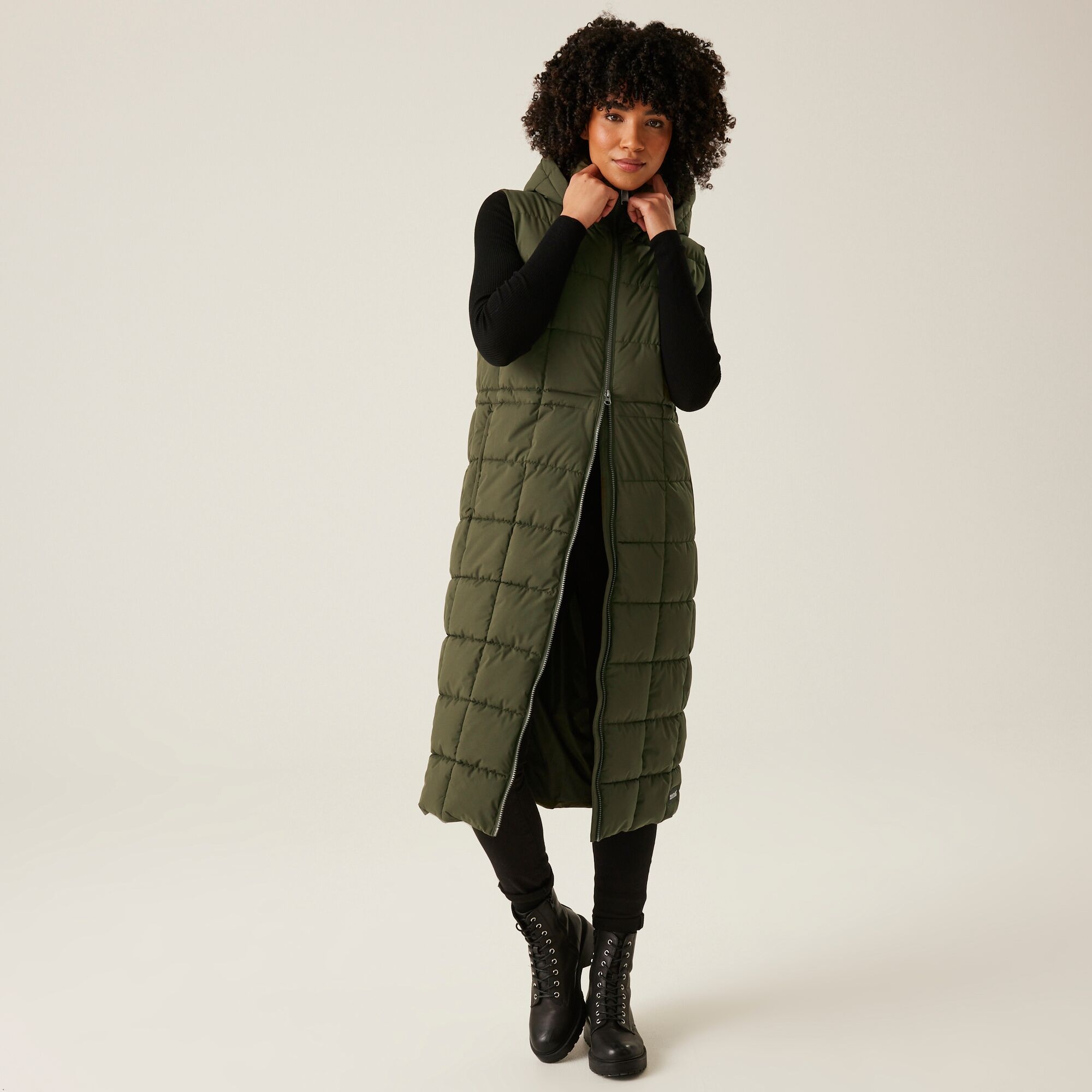 Women's Leandra Longline Gilet | Dark Khaki