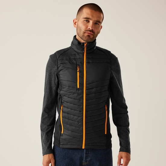 Men's Navigate Hybrid Bodywarmer | Black Orange Pop