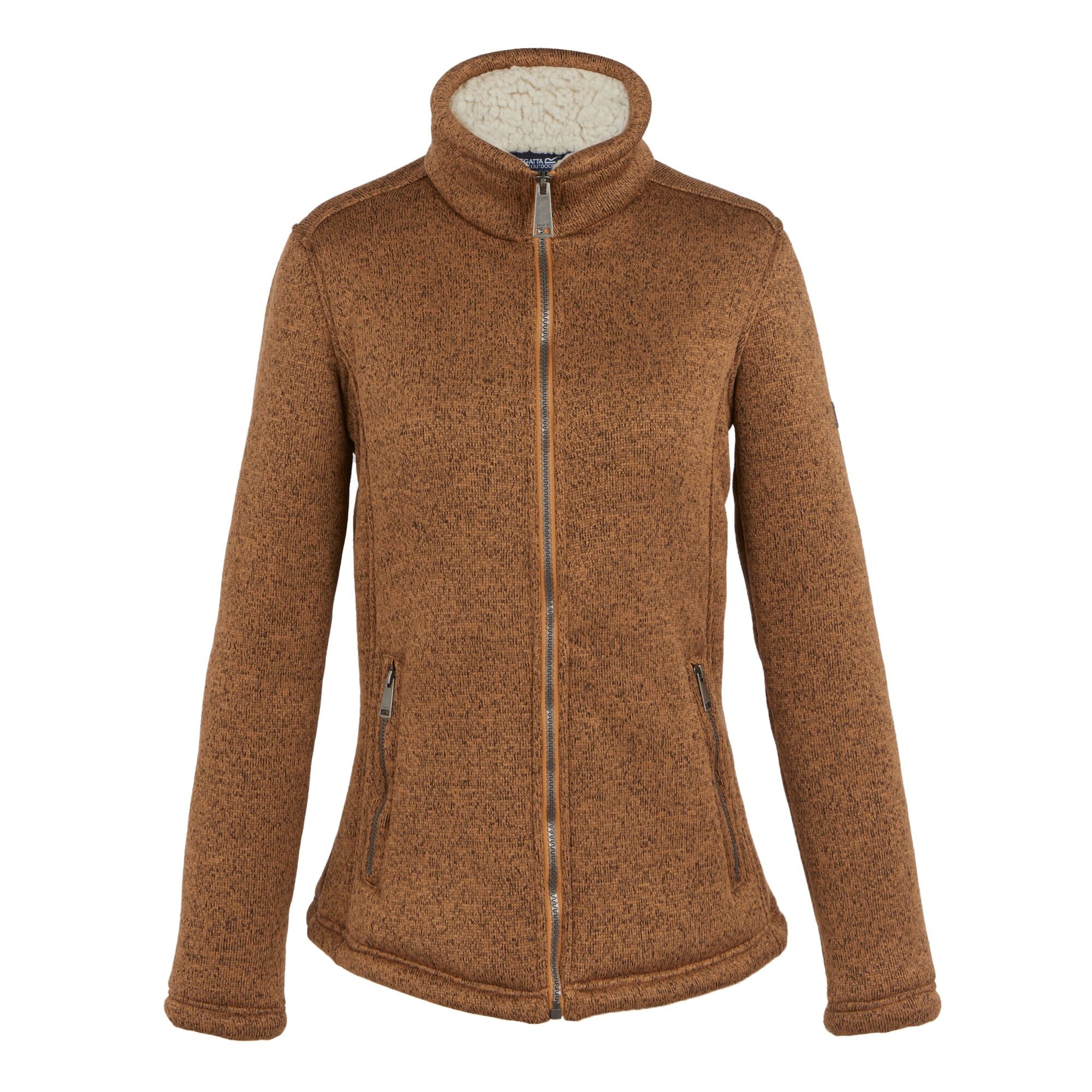 Women's Razia II Full Zip Bonded Fleece | Bran Brown(Light Vanilla)