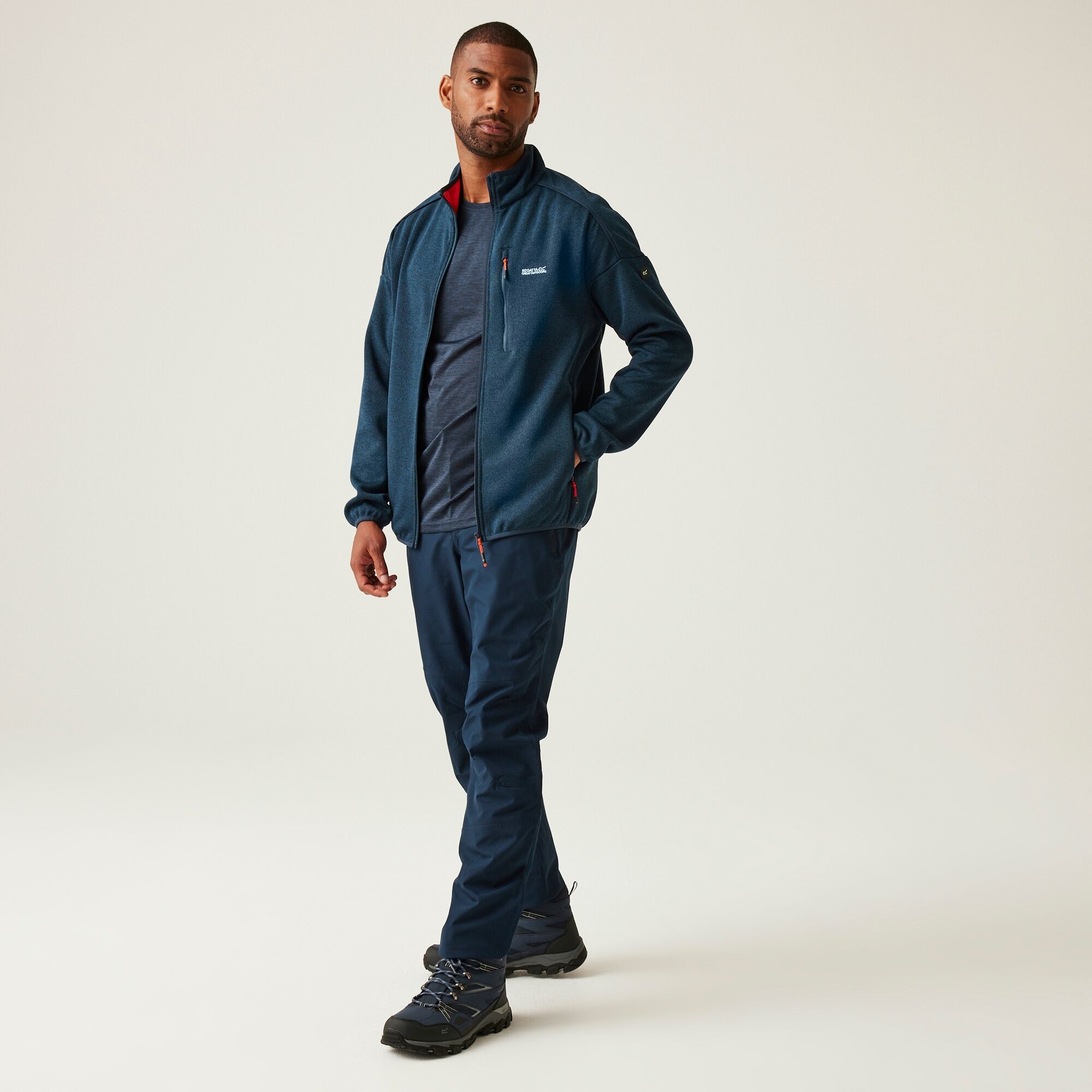 Men's Kames Full Zip Fleece | Moonlight Denim Tangerine Tango