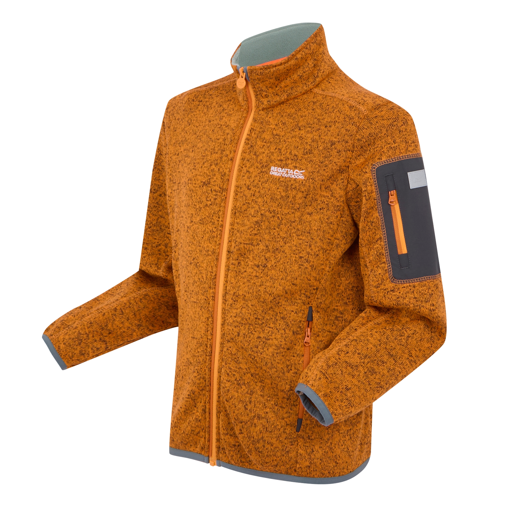 Kids' Newhill Full Zip Fleece | Bright Marigold Glacier