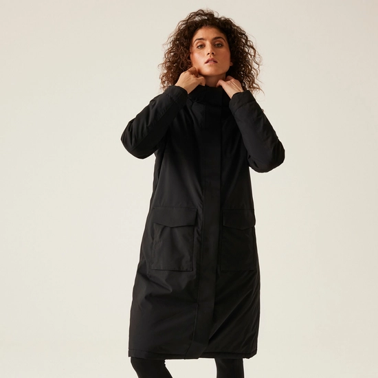Women's Yarli Waterproof Longline Jacket | Black Dark Grey