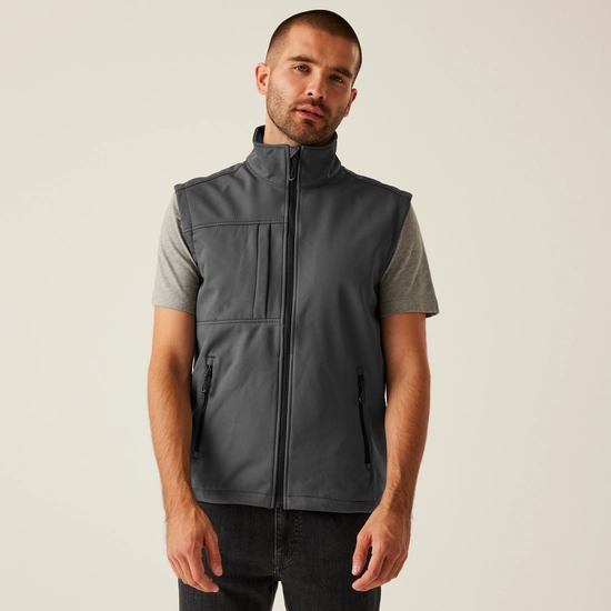 Men's Octagon II 3 Layer Softshell Bodywarmer | Seal Grey Black