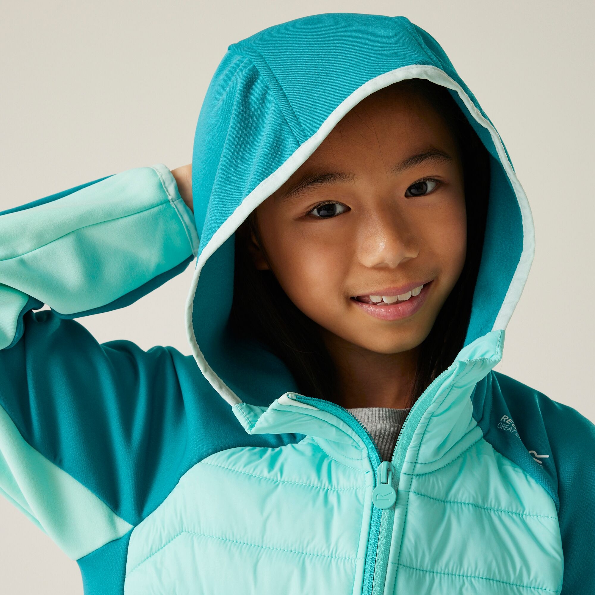 Kids' Kielder IX Hybrid Jacket | Turquoise Aruba Blue Exotic Plume