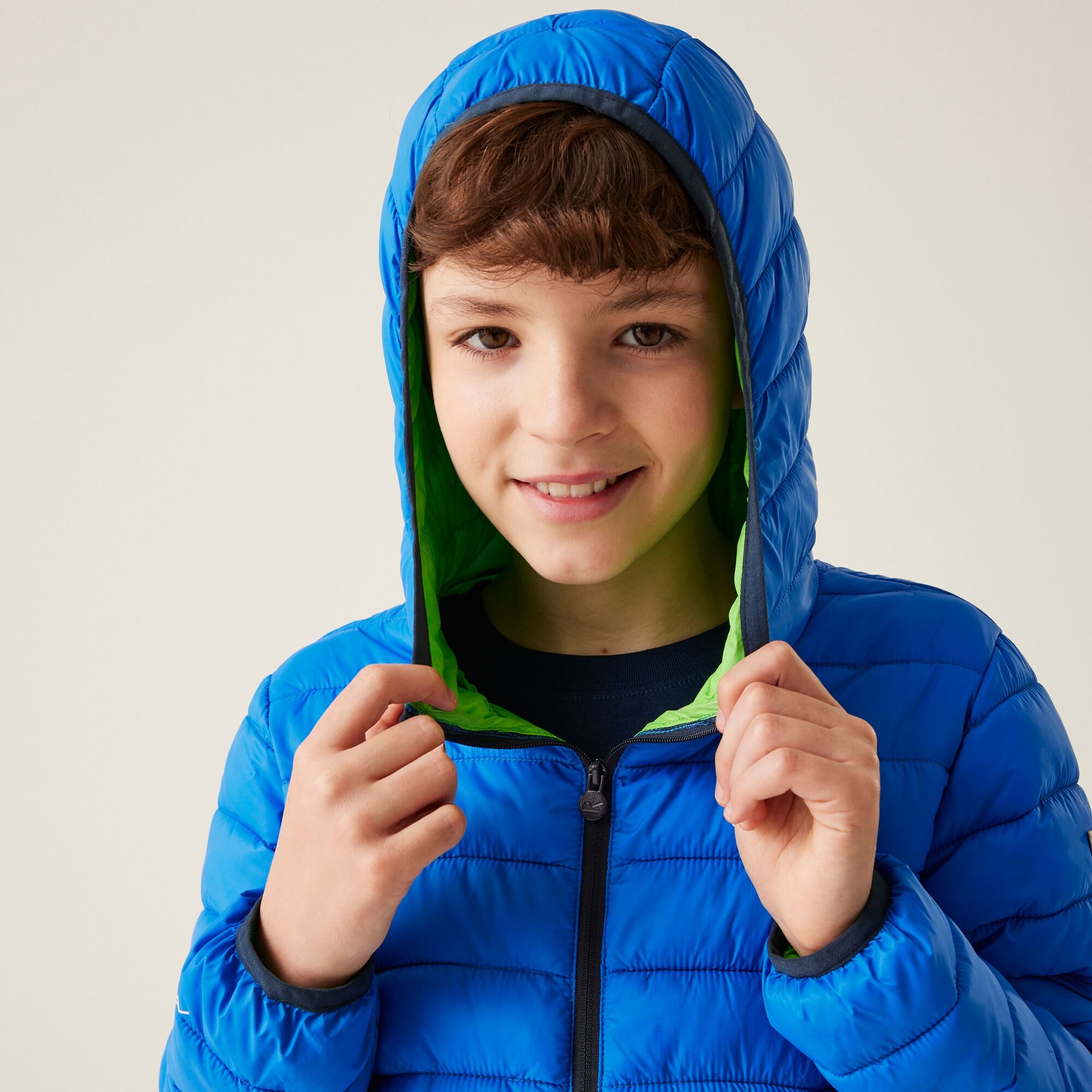 Kids' Hooded Marizion Padded Jacket | Olympian Blue Green Flash